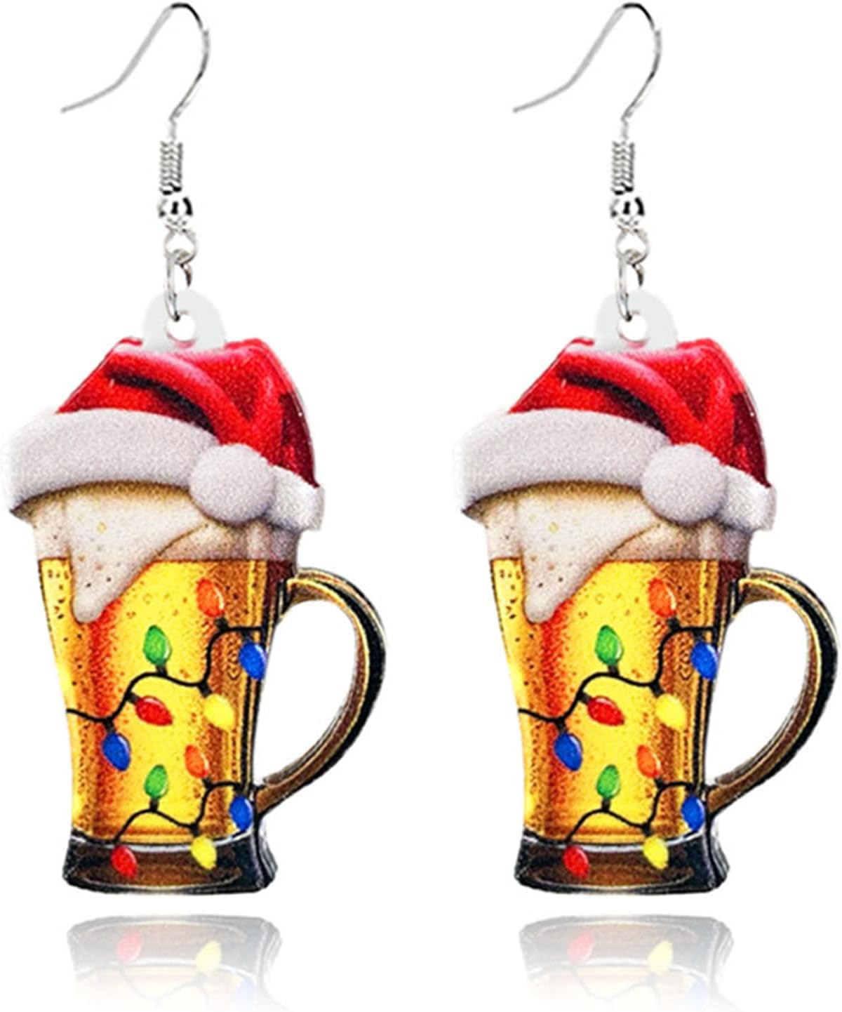 Acrylic Christmas Earrings for Women Cut Acrylic Animals Earrings Christmas Tree Green Caterpillar Sheep Dinosaur Earrings Funny Jewelry - 我的商店我的商店我的商店