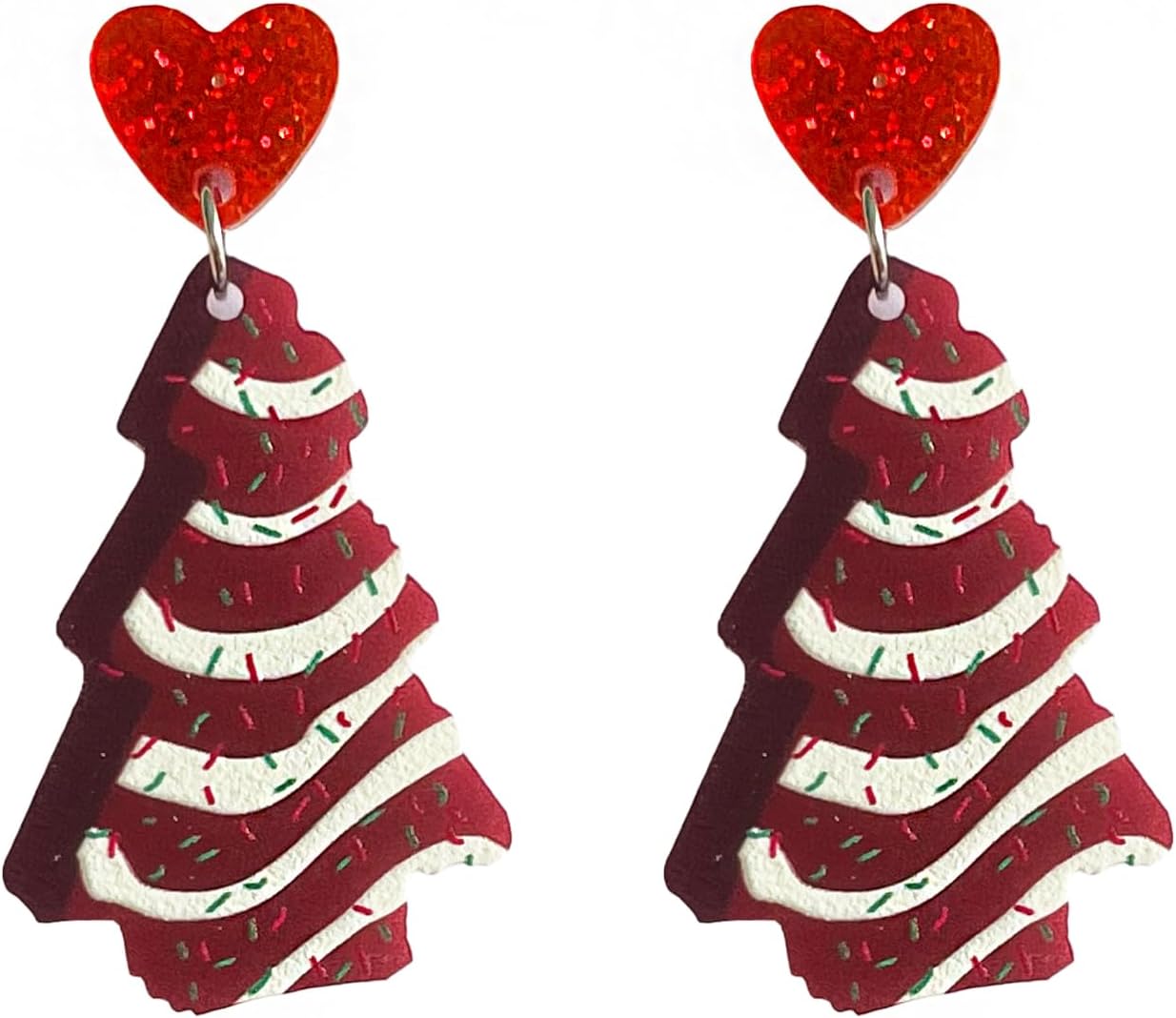 Acrylic Christmas Tree Drop Dangle Earrings - Colourful Holiday Jewelry for Women - 我的商店我的商店我的商店