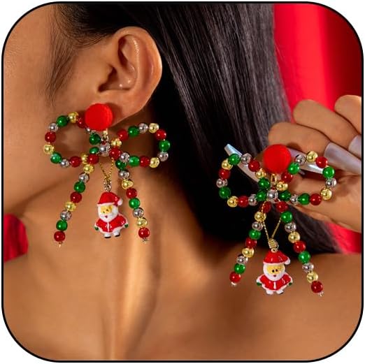 Acrylic Christmas Tree Drop Dangle Earrings - Colourful Holiday Jewelry for Women - 我的商店我的商店我的商店