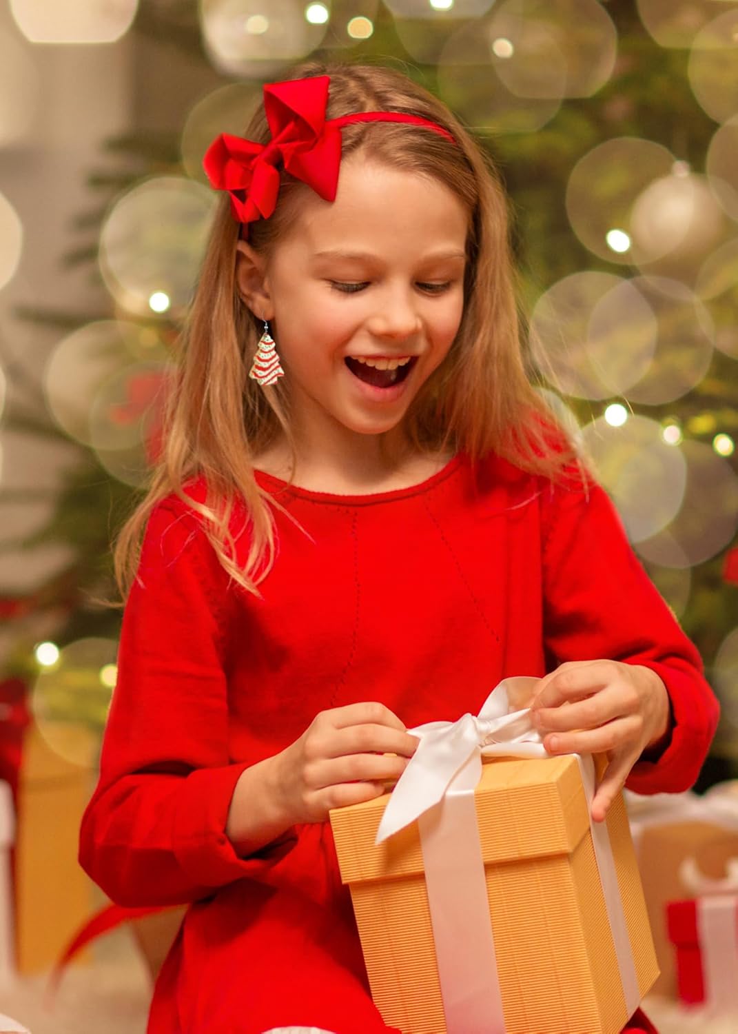 Acrylic Christmas Tree Drop Dangle Earrings - Colourful Holiday Jewelry for Women - 我的商店我的商店我的商店