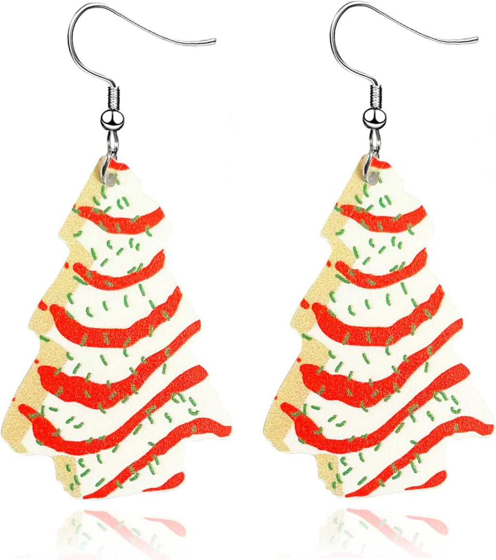 Acrylic Christmas Tree Drop Dangle Earrings - Colourful Holiday Jewelry for Women - 我的商店我的商店我的商店