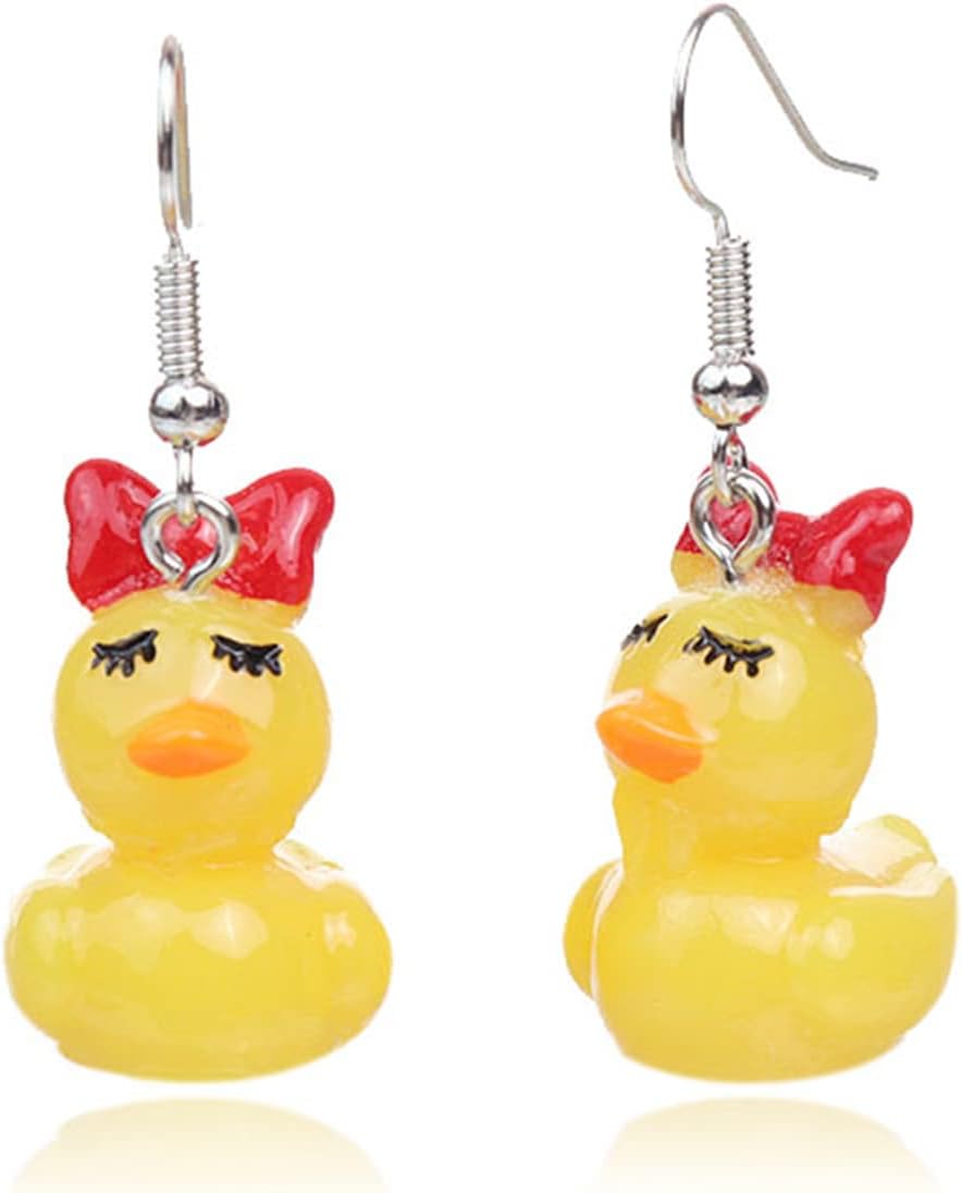 Acrylic Cute Mandarin Duck Earrings Fashion Unique Personalized Earrings Funny Statement Earrings Sweet Animal Duckie Dangling Earring for Women Charming Jewelry Gift - QIAO Crystal我的商店QIAO Crystal