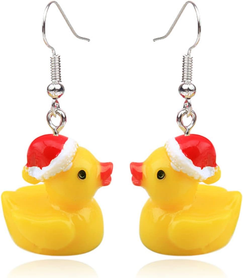 Acrylic Cute Mandarin Duck Earrings Fashion Unique Personalized Earrings Funny Statement Earrings Sweet Animal Duckie Dangling Earring for Women Charming Jewelry Gift - QIAO Crystal我的商店QIAO Crystal