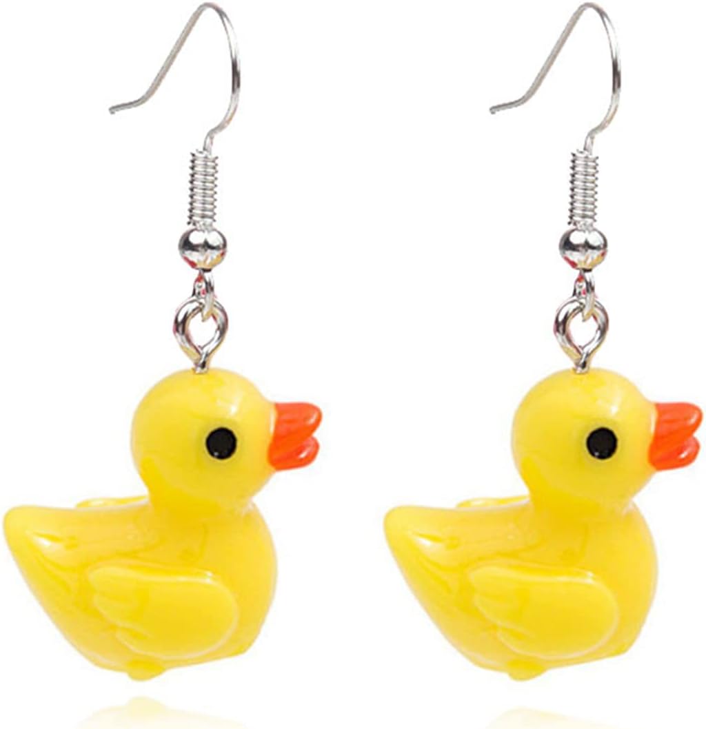 Acrylic Cute Mandarin Duck Earrings Fashion Unique Personalized Earrings Funny Statement Earrings Sweet Animal Duckie Dangling Earring for Women Charming Jewelry Gift - QIAO Crystal我的商店QIAO Crystal