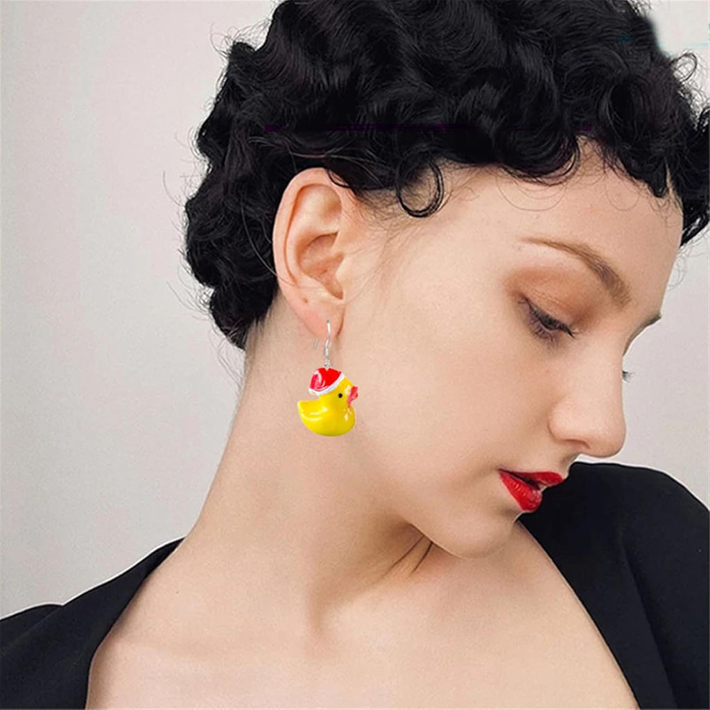 Acrylic Cute Mandarin Duck Earrings Fashion Unique Personalized Earrings Funny Statement Earrings Sweet Animal Duckie Dangling Earring for Women Charming Jewelry Gift - QIAO Crystal我的商店QIAO Crystal