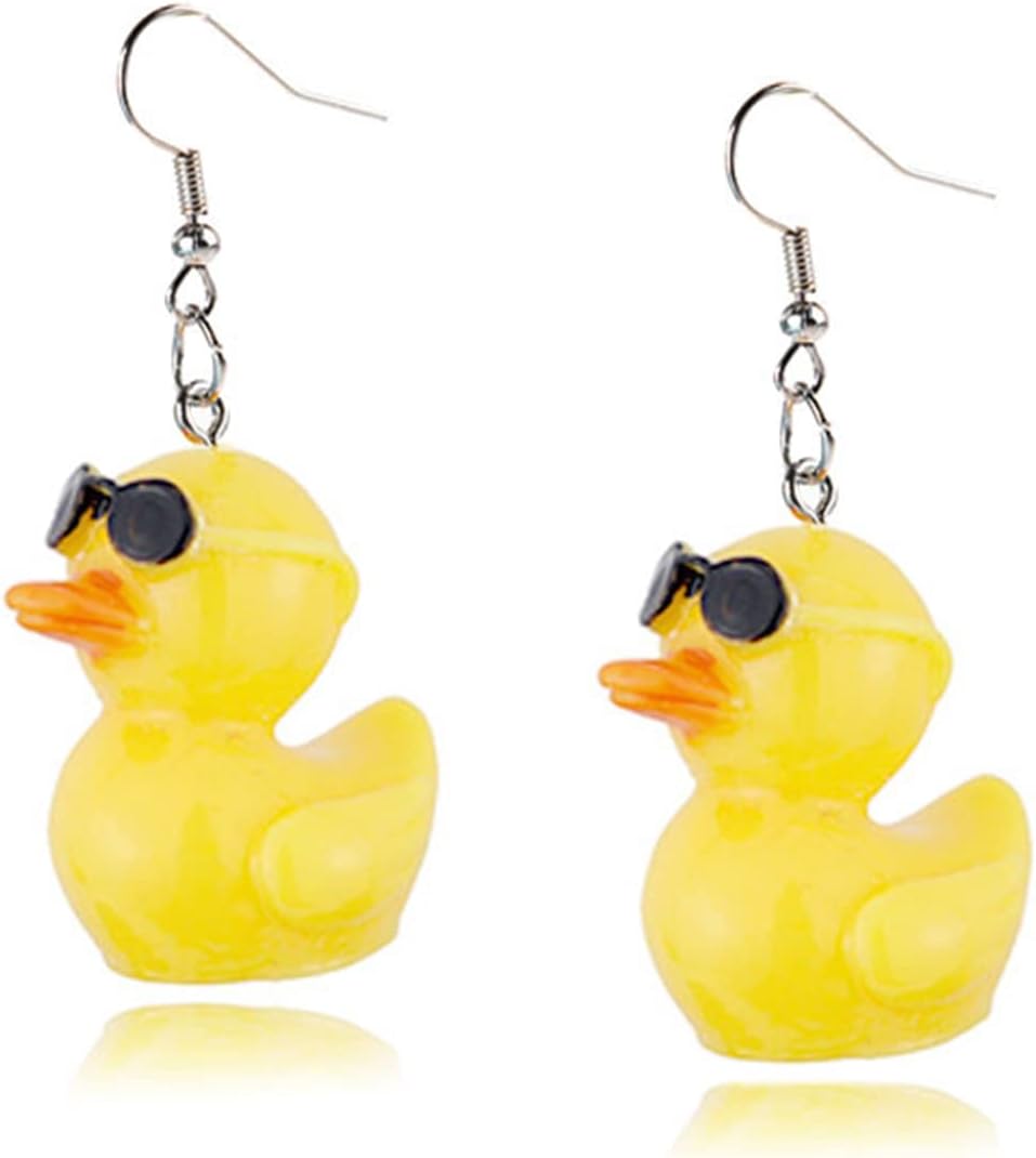 Acrylic Cute Mandarin Duck Earrings Fashion Unique Personalized Earrings Funny Statement Earrings Sweet Animal Duckie Dangling Earring for Women Charming Jewelry Gift - QIAO Crystal我的商店QIAO Crystal