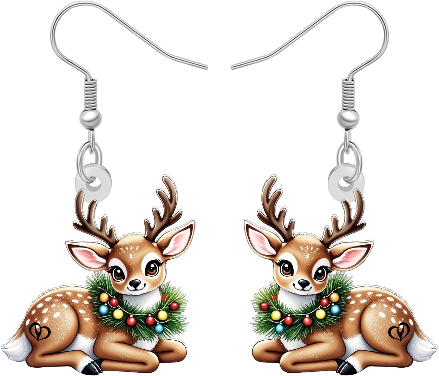 Acrylic Dangling Novelty Funny Christmas Reindeer Deer Earrings Hypoallergenic Designer Jewelry Gifts For Women - 我的商店我的商店我的商店