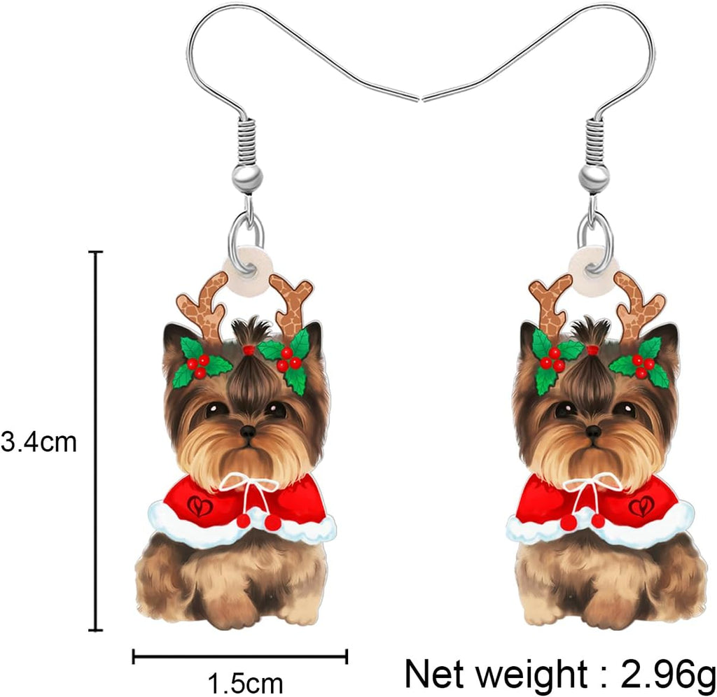 Acrylic Drop Dangle Christmas Gifts Dog Puppy Doggy Earrings Ornaments Decorations Jewelry For Women Accessories - 我的商店我的商店我的商店