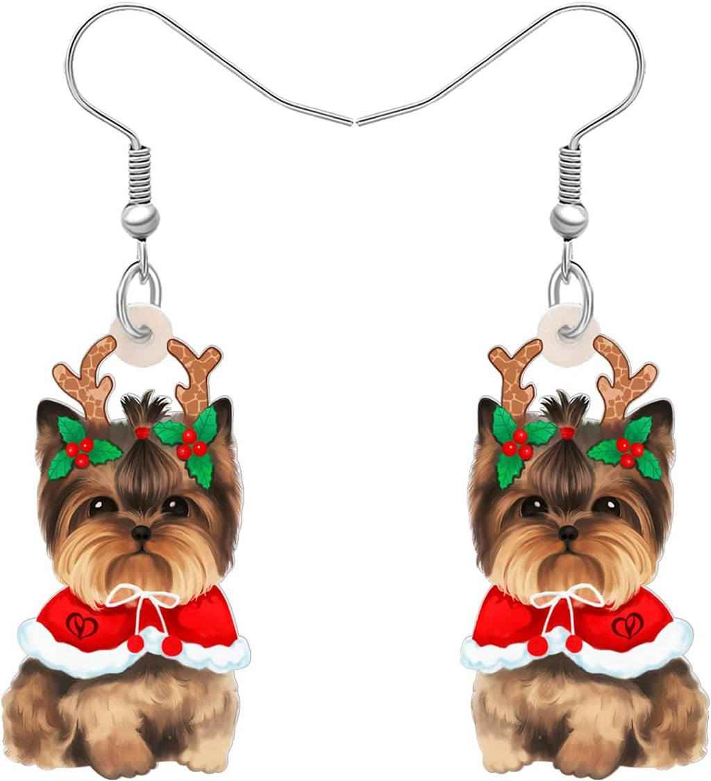 Acrylic Drop Dangle Christmas Gifts Dog Puppy Doggy Earrings Ornaments Decorations Jewelry For Women Accessories - 我的商店我的商店我的商店