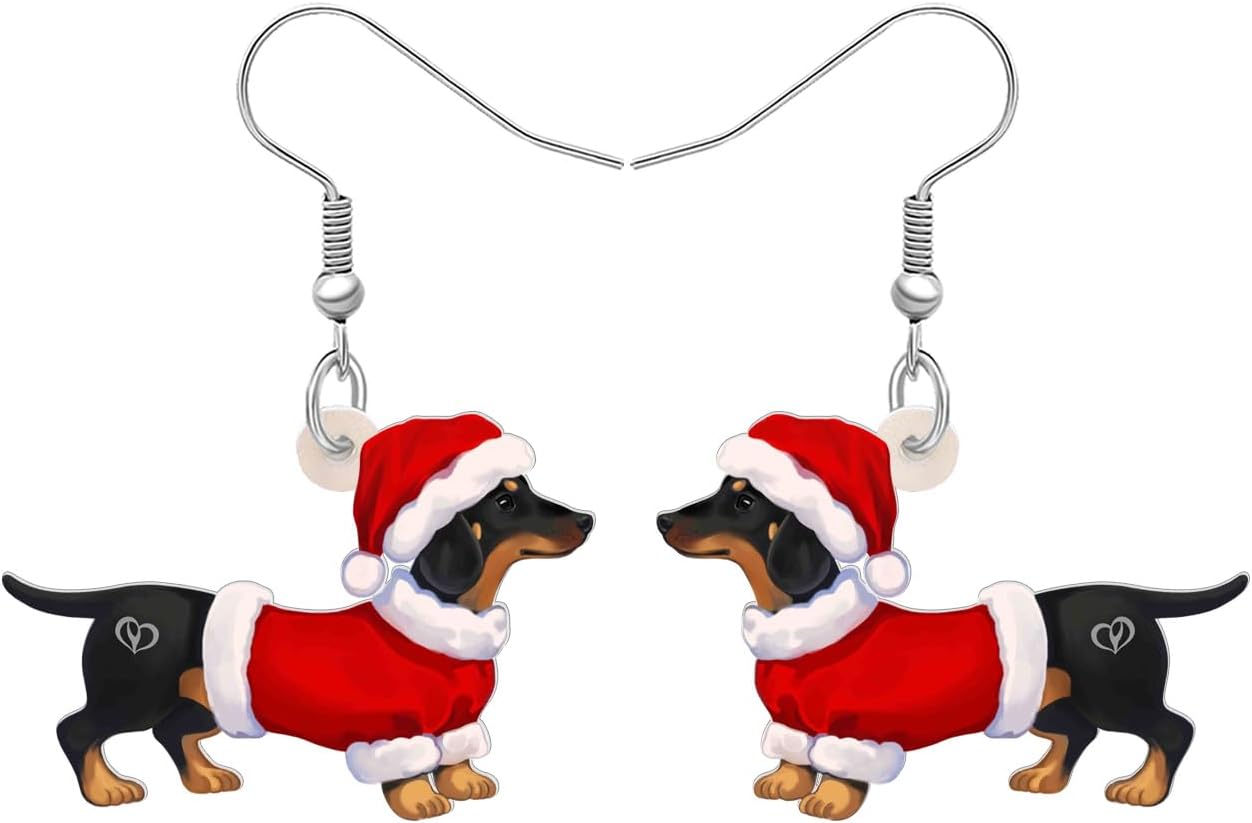 Acrylic Drop Dangle Christmas Gifts Dog Puppy Doggy Earrings Ornaments Decorations Jewelry For Women Accessories - 我的商店我的商店我的商店