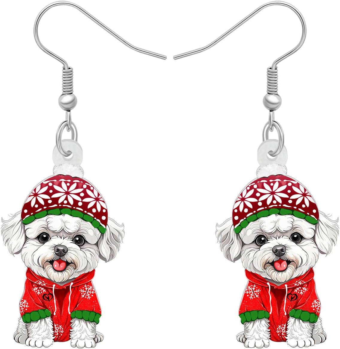 Acrylic Drop Dangle Christmas Gifts Dog Puppy Doggy Earrings Ornaments Decorations Jewelry For Women Accessories - 我的商店我的商店我的商店