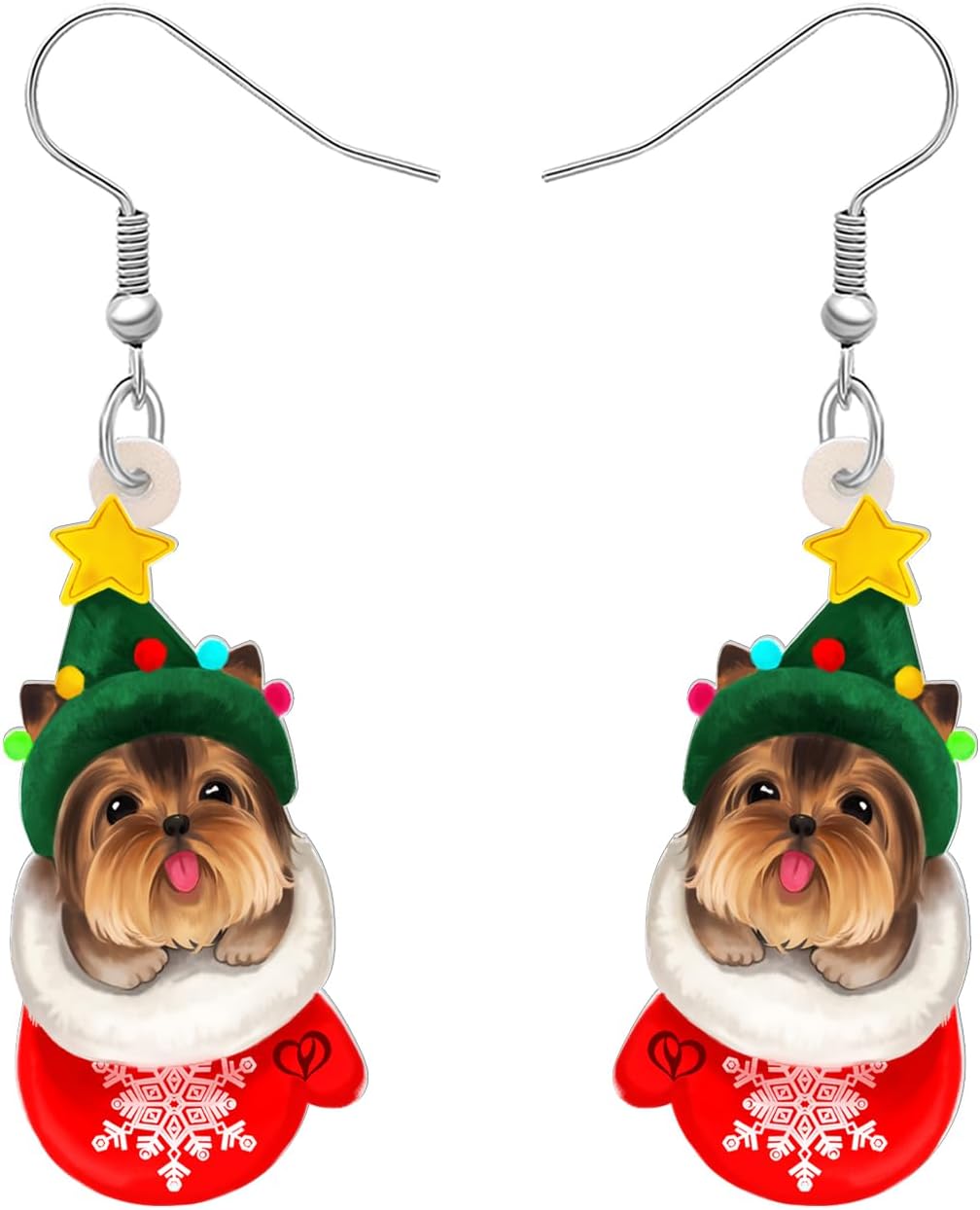 Acrylic Drop Dangle Christmas Gifts Dog Puppy Doggy Earrings Ornaments Decorations Jewelry For Women Accessories - 我的商店我的商店我的商店
