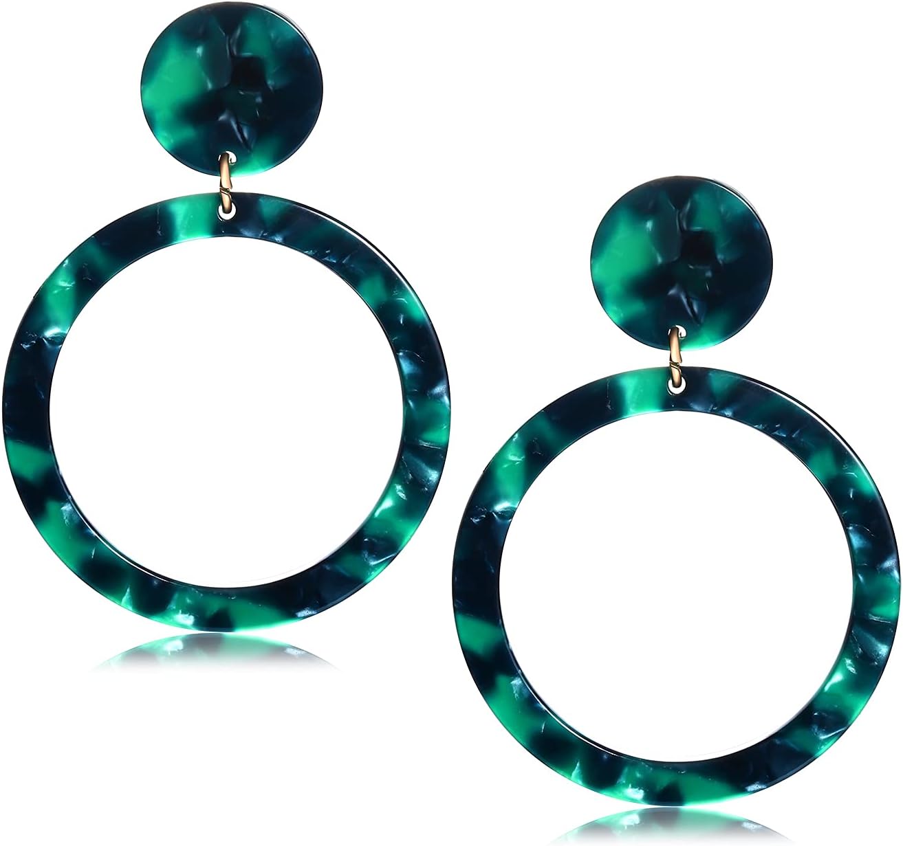 Acrylic for Women Geometry Circle Resin Drop Dangle Earrings Bohemia Tortoise Shell Hoop Earrings Mottled Statement Stud Earrings Fashion Jewelry - QIAO Crystal我的商店QIAO Crystal