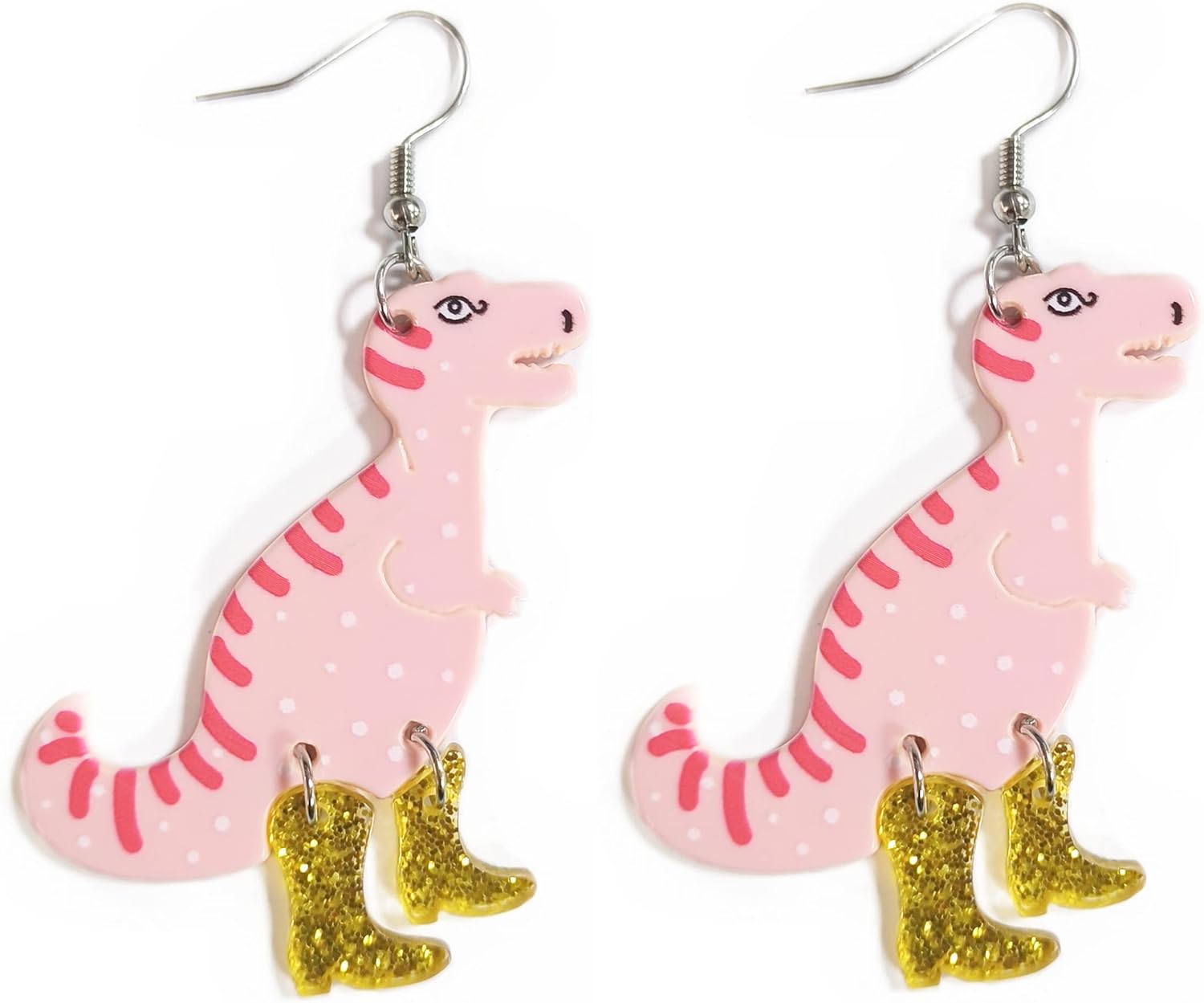 Animal Drop Earrings Colorful Boots Chicken Hen Dinosaur Lovely Panda with Bamboos Funny Animal Dangle Earrings For Women Christams Birthday Gift - QIAO Crystal我的商店QIAO Crystal