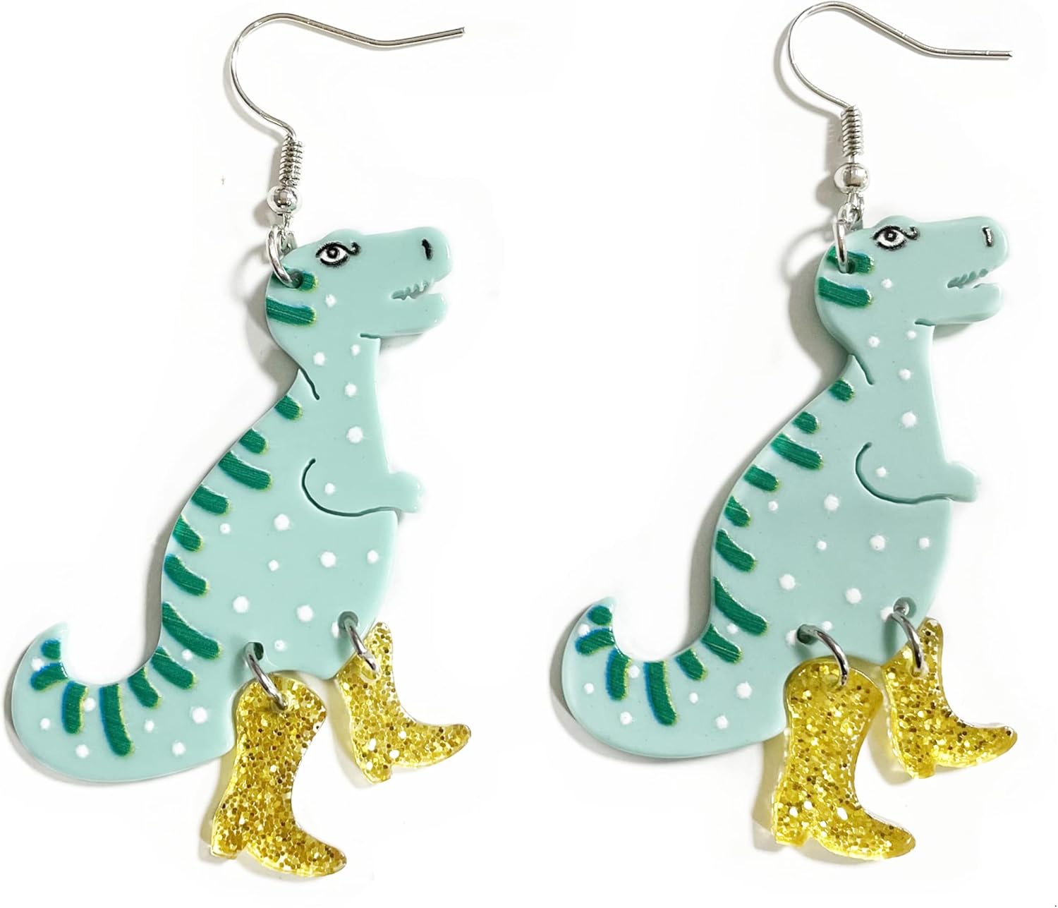 Animal Drop Earrings Colorful Boots Chicken Hen Dinosaur Lovely Panda with Bamboos Funny Animal Dangle Earrings For Women Christams Birthday Gift - QIAO Crystal我的商店QIAO Crystal