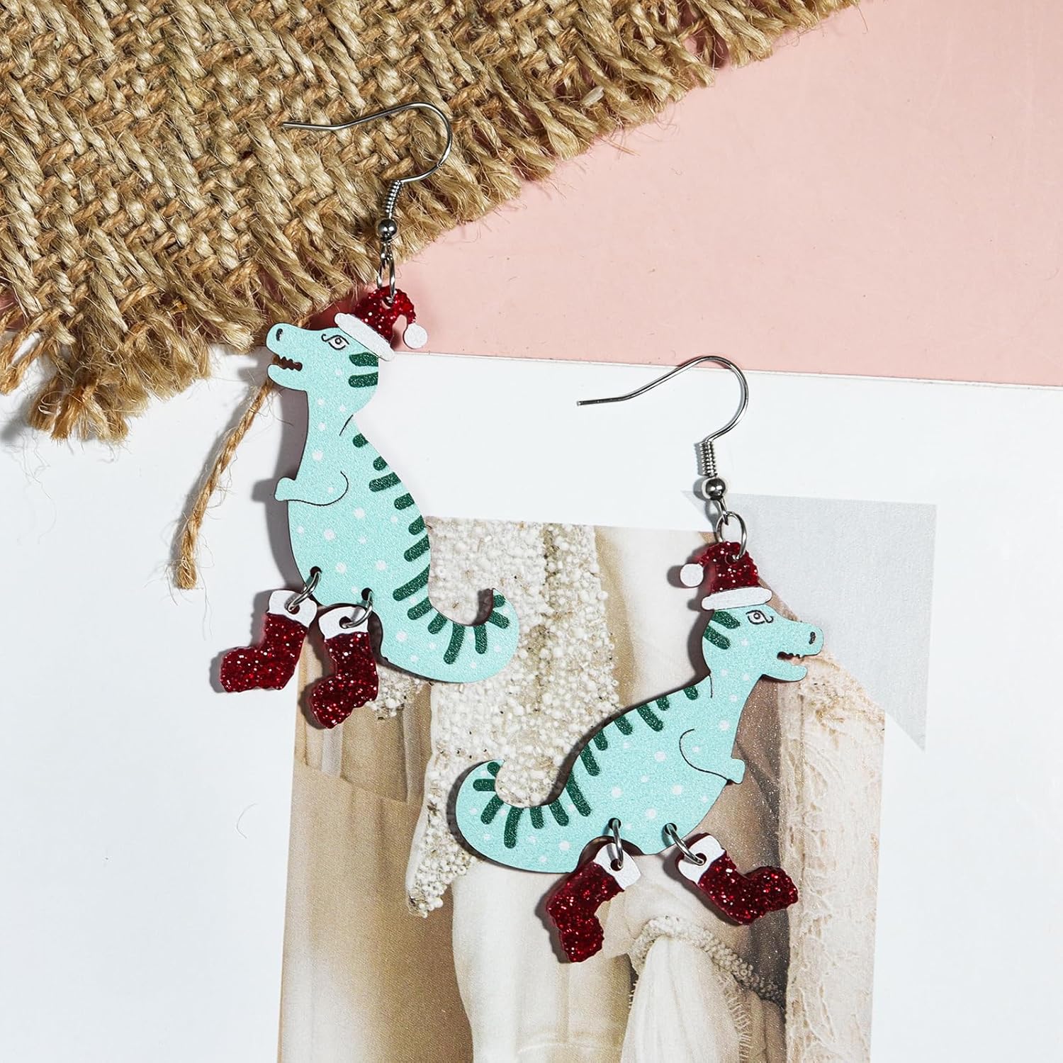 Animal Drop Earrings Colorful Boots Chicken Hen Dinosaur Lovely Panda with Bamboos Funny Animal Dangle Earrings For Women Christams Birthday Gift - QIAO Crystal我的商店QIAO Crystal