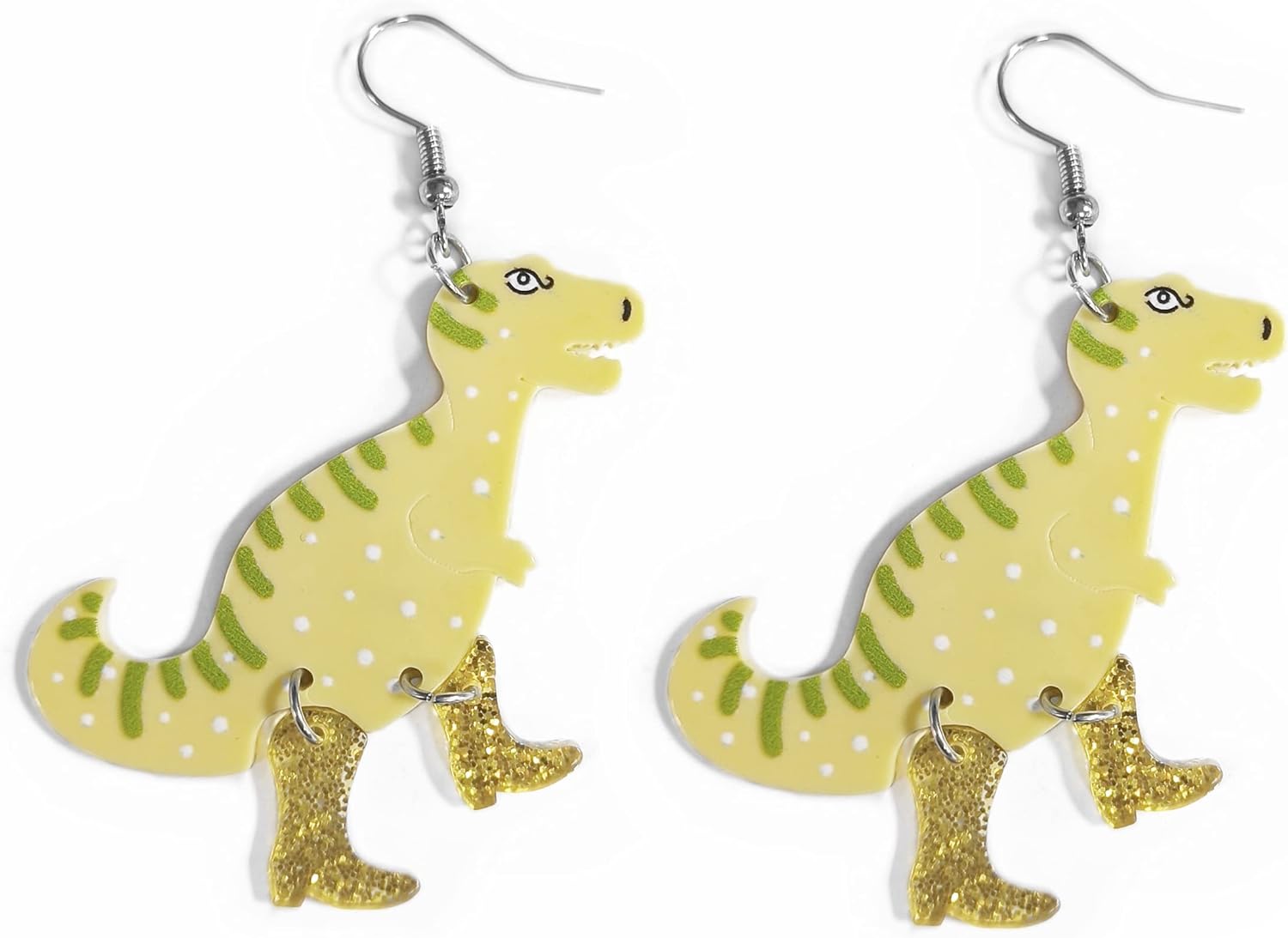 Animal Drop Earrings Colorful Boots Chicken Hen Dinosaur Lovely Panda with Bamboos Funny Animal Dangle Earrings For Women Christams Birthday Gift - QIAO Crystal我的商店QIAO Crystal