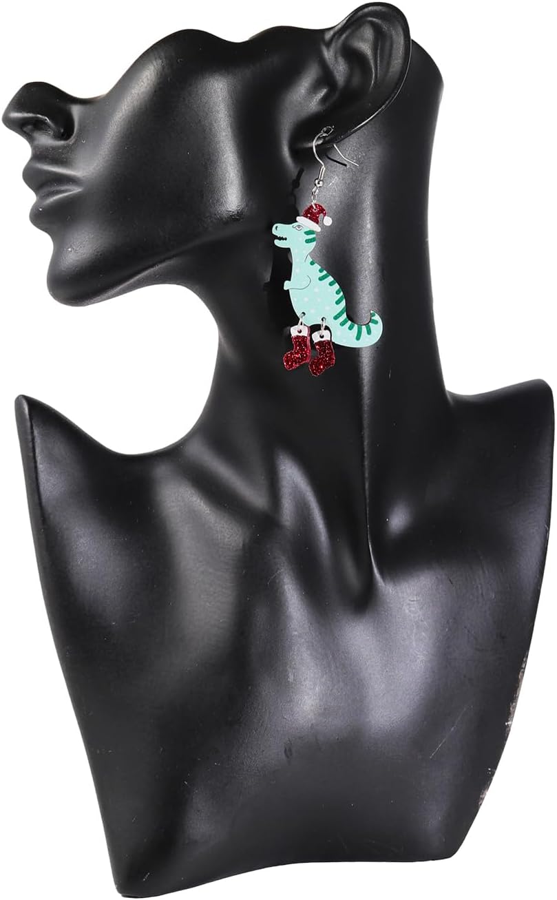 Animal Drop Earrings Colorful Boots Chicken Hen Dinosaur Lovely Panda with Bamboos Funny Animal Dangle Earrings For Women Christams Birthday Gift - QIAO Crystal我的商店QIAO Crystal