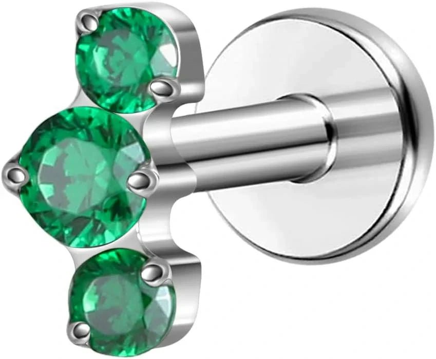 ASTM F136 Titanium 6mm 8mm Push In Fit Threadless Dainty Cartilage Piercing Jewelry - QIAO CrystalQIAO CrystalQIAO Crystal