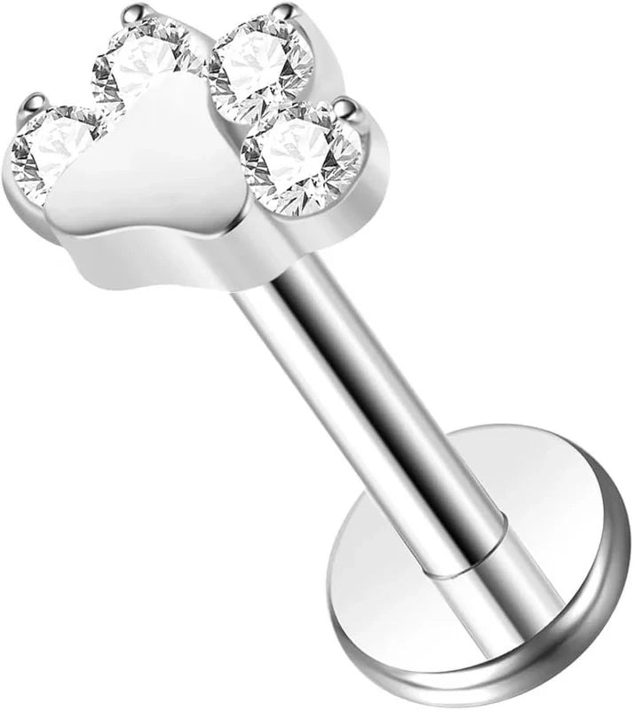 ASTM F136 Titanium 6mm 8mm Push In Fit Threadless Dainty Cartilage Piercing Jewelry - QIAO CrystalQIAO CrystalQIAO Crystal