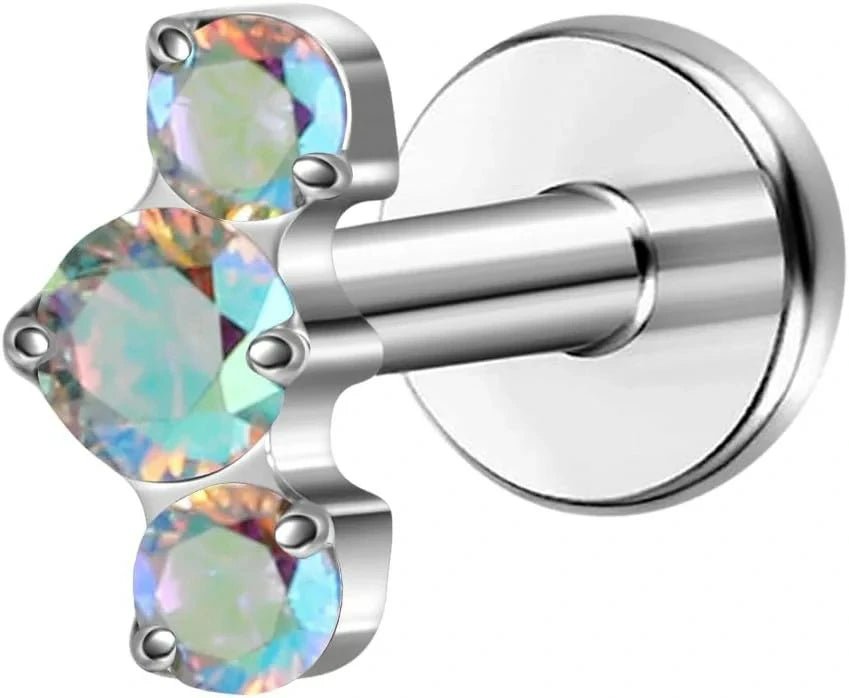 ASTM F136 Titanium 6mm 8mm Push In Fit Threadless Dainty Cartilage Piercing Jewelry - QIAO CrystalQIAO CrystalQIAO Crystal