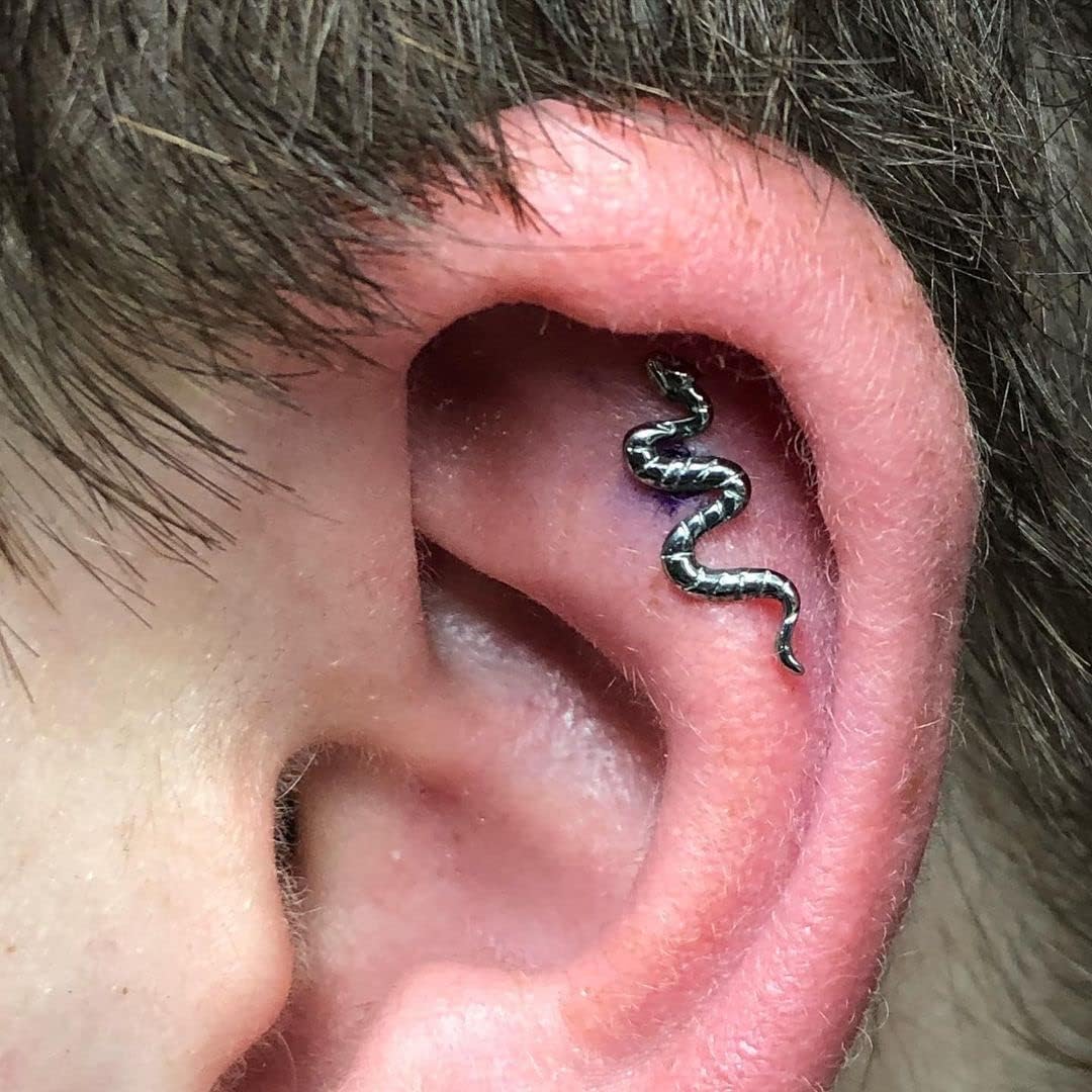 ASTM F136 Titanium Cartilage Flat Back Earring Stud - QIAO CrystalQIAO CrystalQIAO Crystal