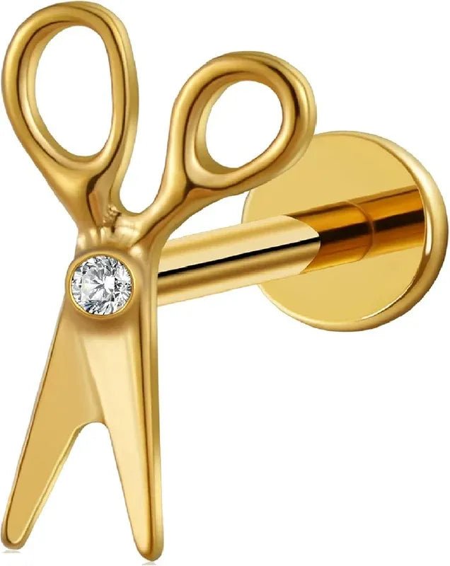 ASTM F136 Titanium Cartilage Piercing Jewelry Stud for Tragus Helix Conch Flat - QIAO CrystalQIAO CrystalQIAO Crystal