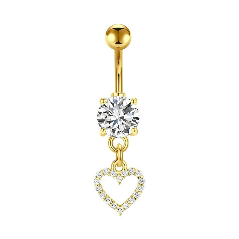Belly Button Ring Dangle Stainless Steel Belly Rings 14G Belly Button Piercing Cute Navel Ring Belly Piercing Jewelry - QIAO Crystal我的商店QIAO Crystal