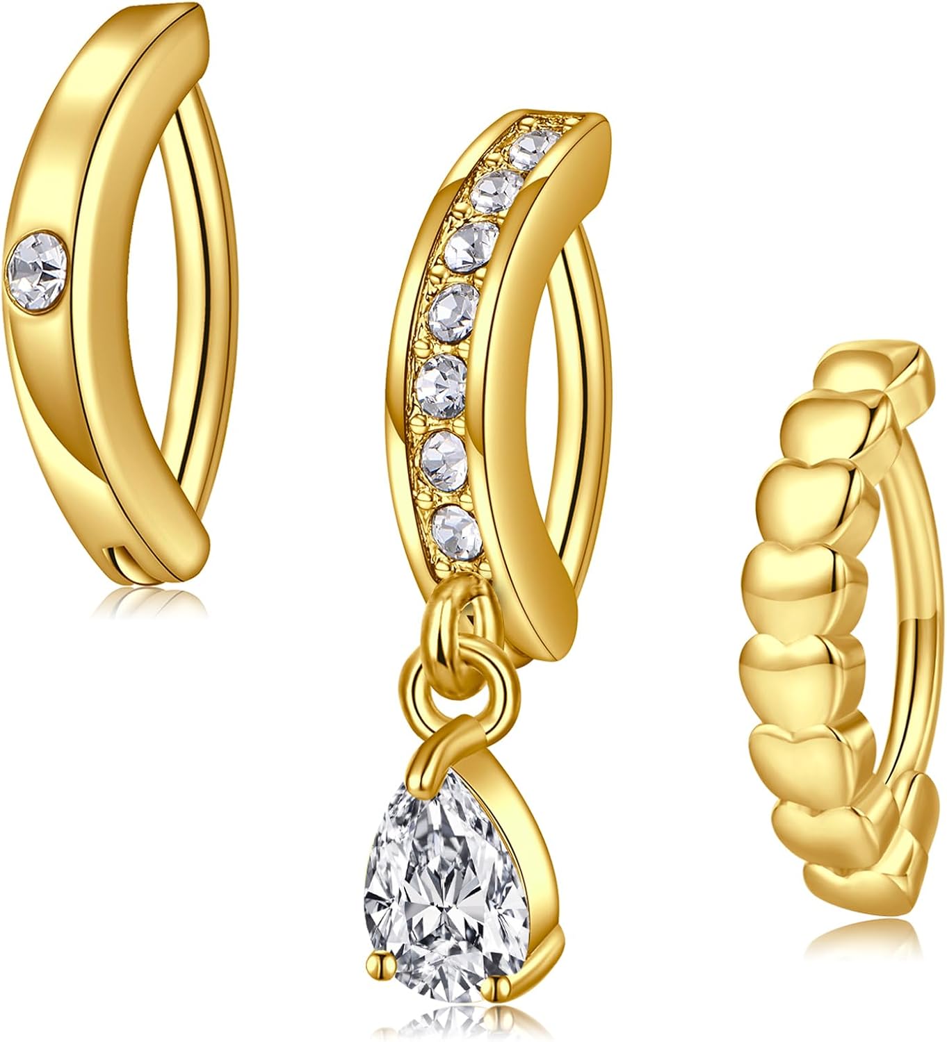 Belly Button Ring Surgical Steel Belly Rings for Women Hypoallergenic Belly Button Rings Clicker Belly Button Ring Belly Piercing Silver Rose Gold Pink Black Navel Rings for Women - 我的商店我的商店我的商店