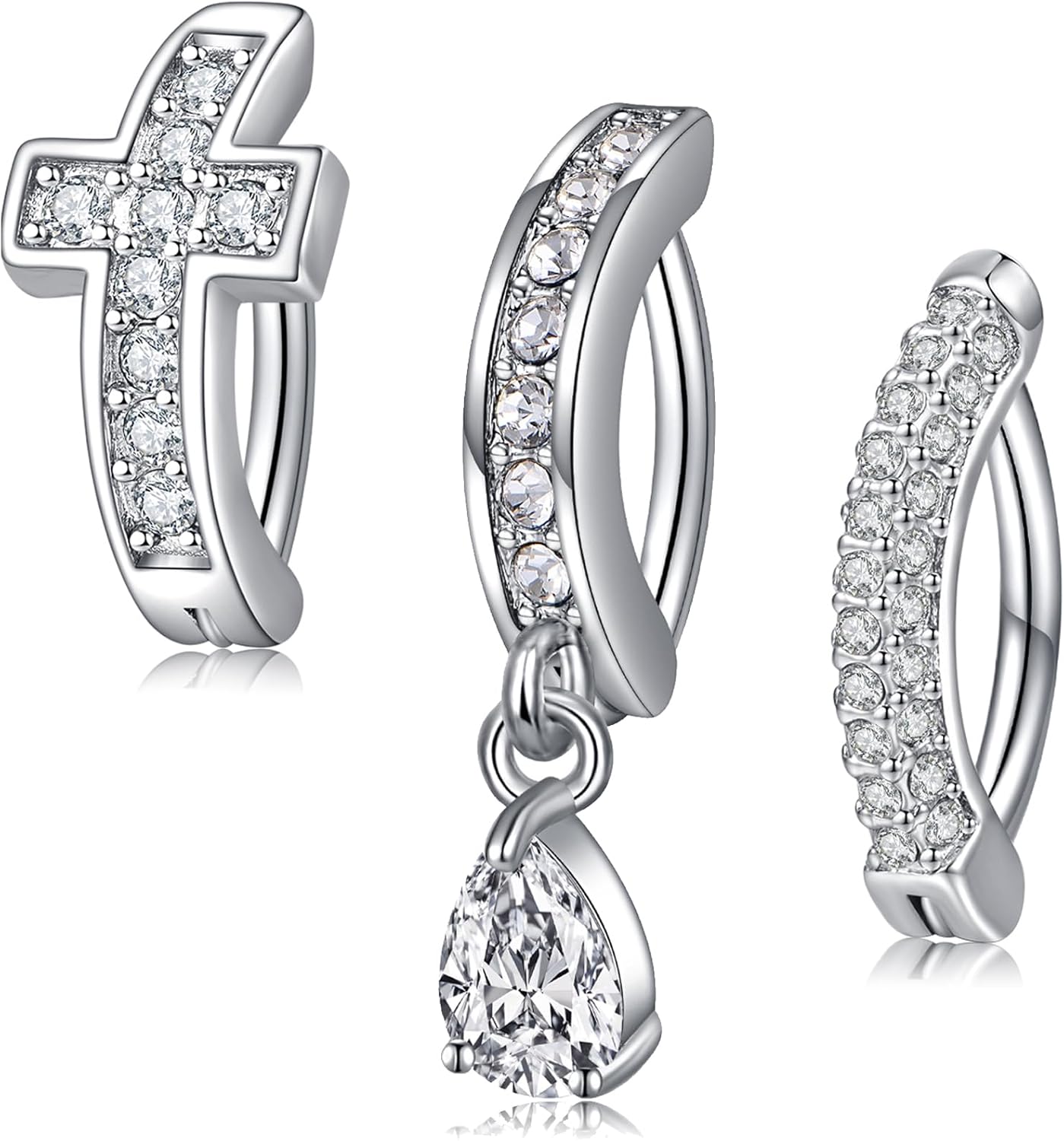 Belly Button Ring Surgical Steel Belly Rings for Women Hypoallergenic Belly Button Rings Clicker Belly Button Ring Belly Piercing Silver Rose Gold Pink Black Navel Rings for Women - 我的商店我的商店我的商店