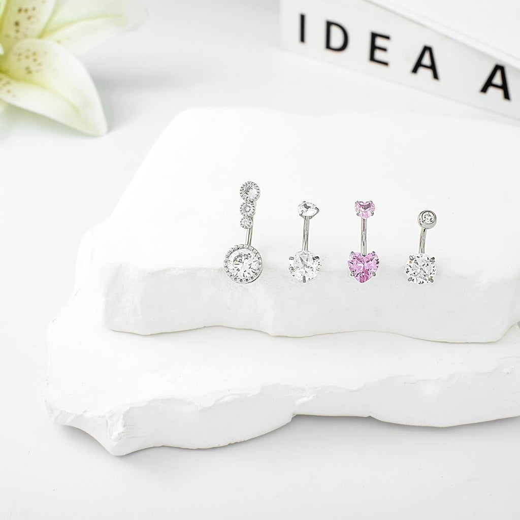 Belly Button Rings 14G Belly Piercing Jewelry Navel Rings Surgical Steel Belly Rings - 我的商店我的商店我的商店