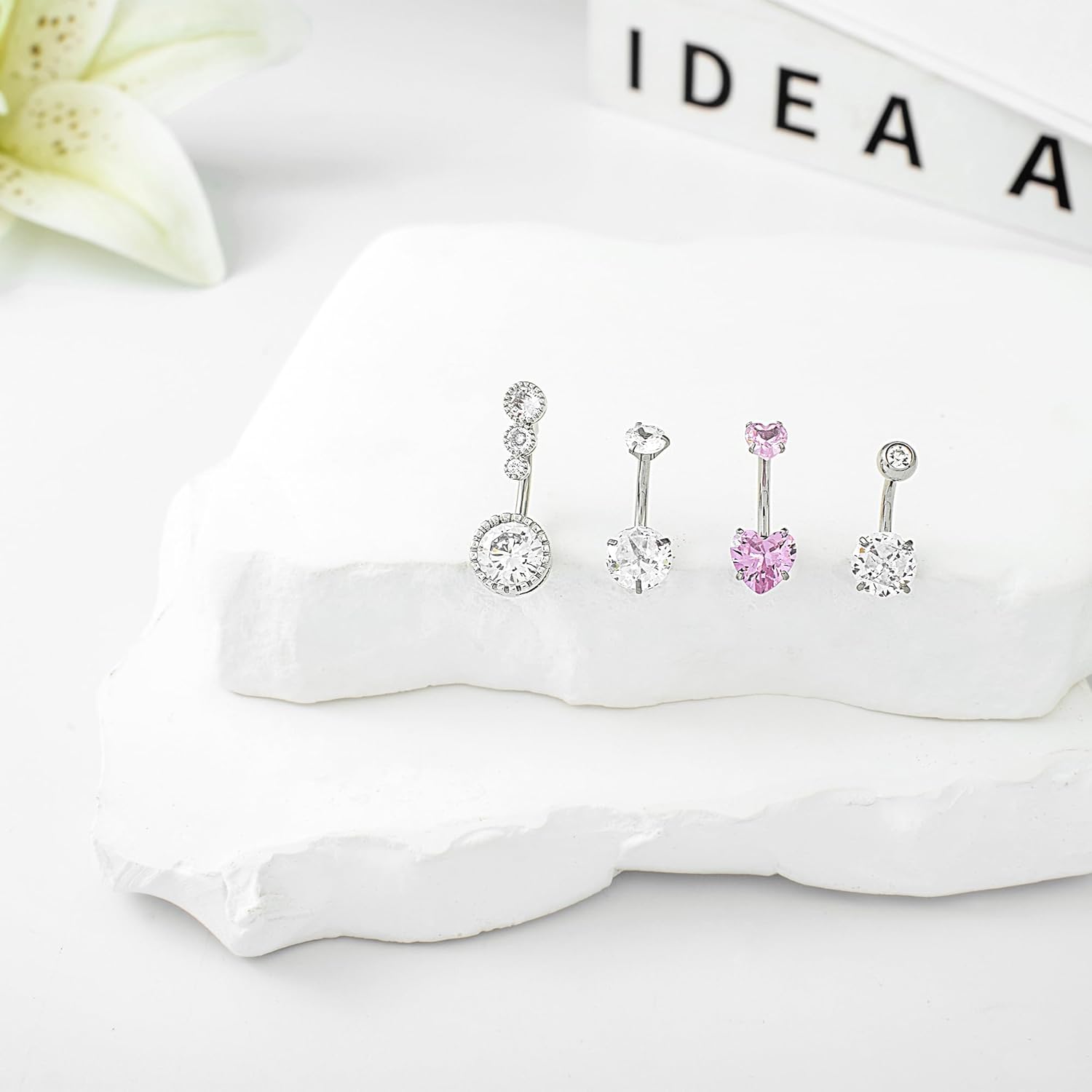 Belly Button Rings 14G Belly Piercing Jewelry Navel Rings Surgical Steel Belly Rings - 我的商店我的商店我的商店