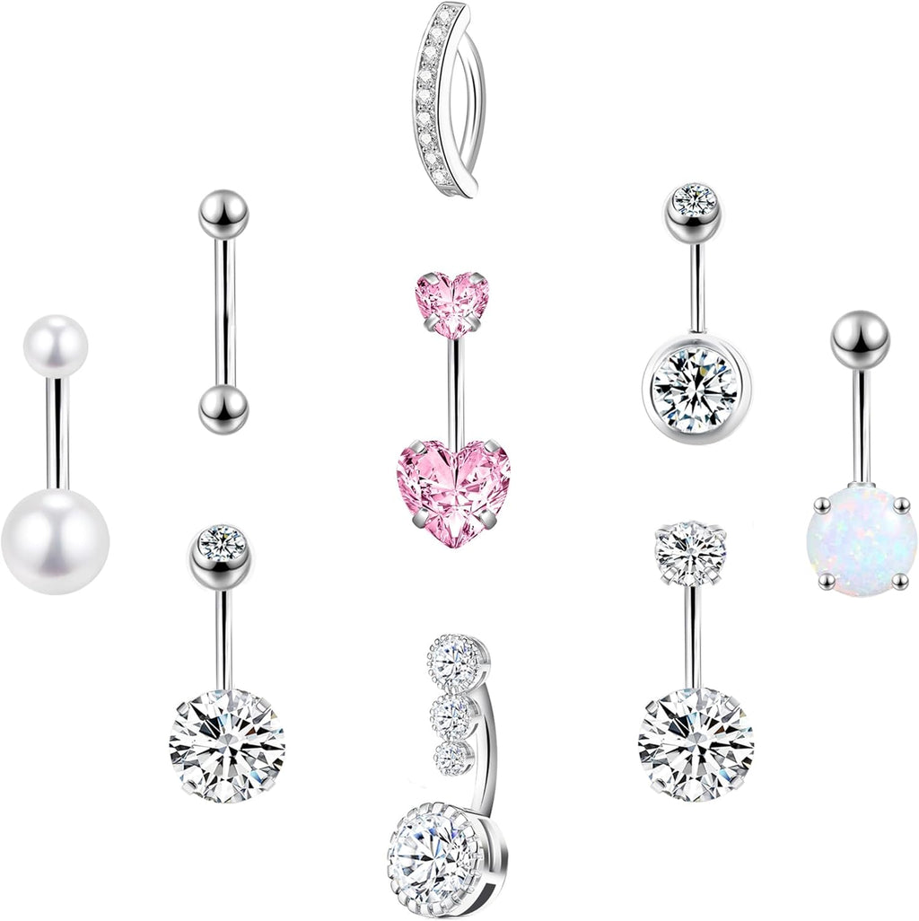 Belly Button Rings 14G Belly Piercing Jewelry Navel Rings Surgical Steel Belly Rings - 我的商店我的商店我的商店