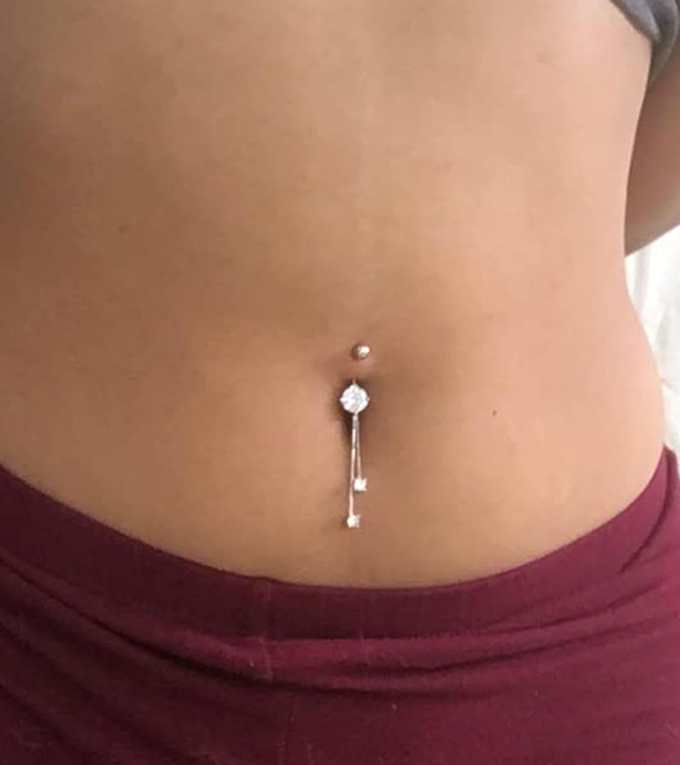 Belly Button Rings 14G Surgical Steel Belly Rings CZ Opal Navel Piercing Jewelry for Women Girls 3/8" 10mm Silver Rose Gold - 我的商店我的商店我的商店