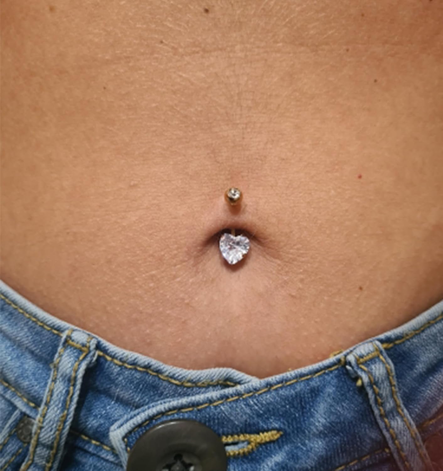 Belly Button Rings 14G Surgical Steel Belly Rings CZ Opal Navel Piercing Jewelry for Women Girls 3/8" 10mm Silver Rose Gold - 我的商店我的商店我的商店