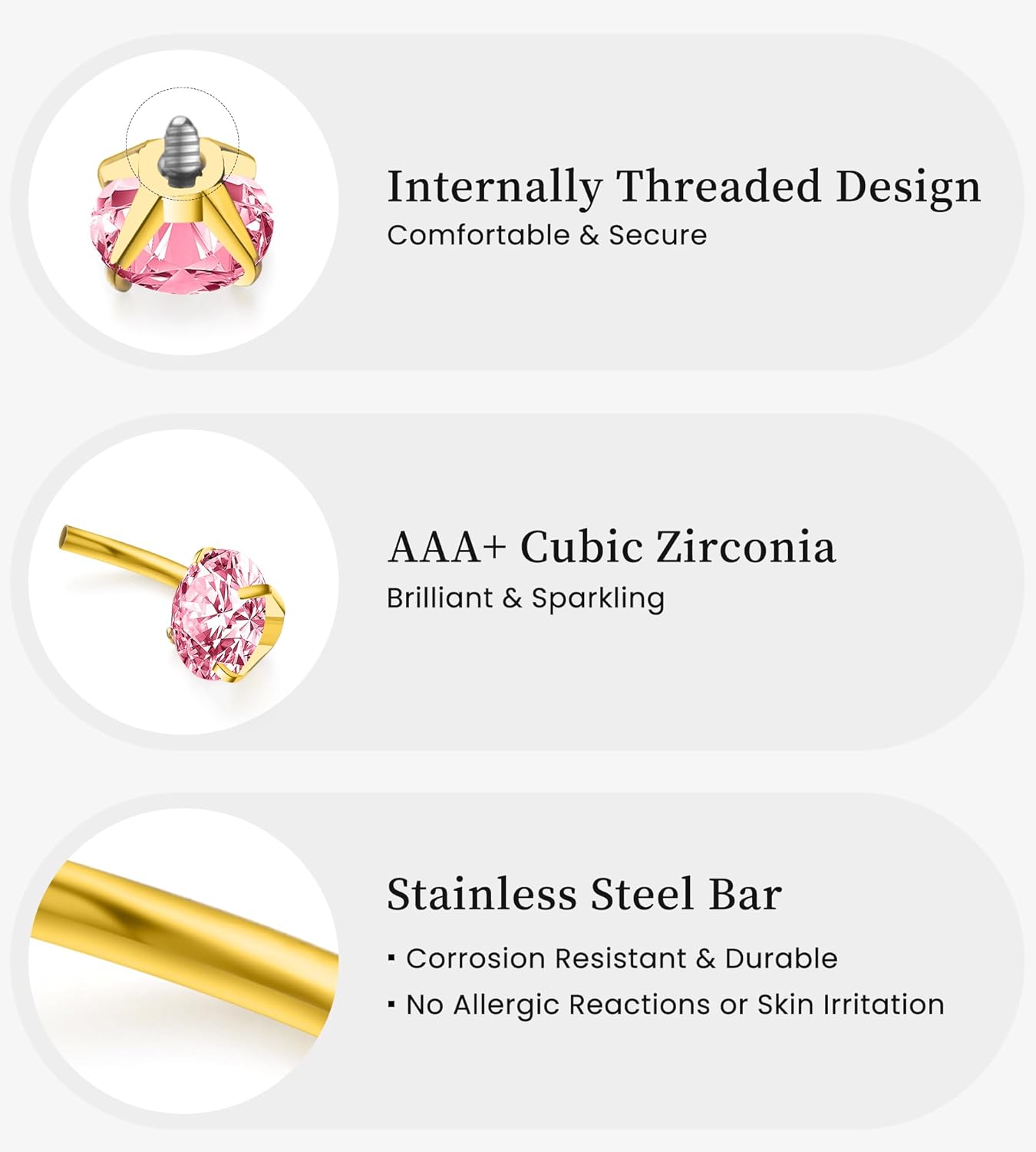 Belly Button Rings Gold Plated Silver Pink Clear CZ Belly Rings for Women Heart Bow Flower Butterfly Teardrop Dangle Navel Belly Button Piercing Jewelry - 我的商店我的商店我的商店