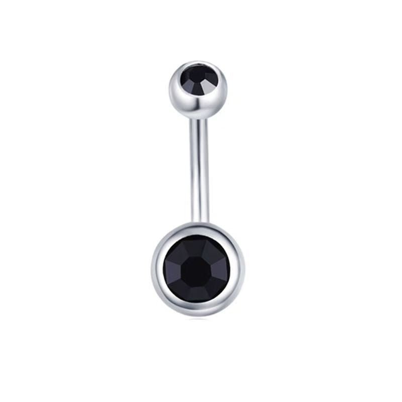 Belly Button Rings Round Cubic Zirconia Navel Barbell Stud Body Piercing - QIAO Crystal我的商店QIAO Crystal