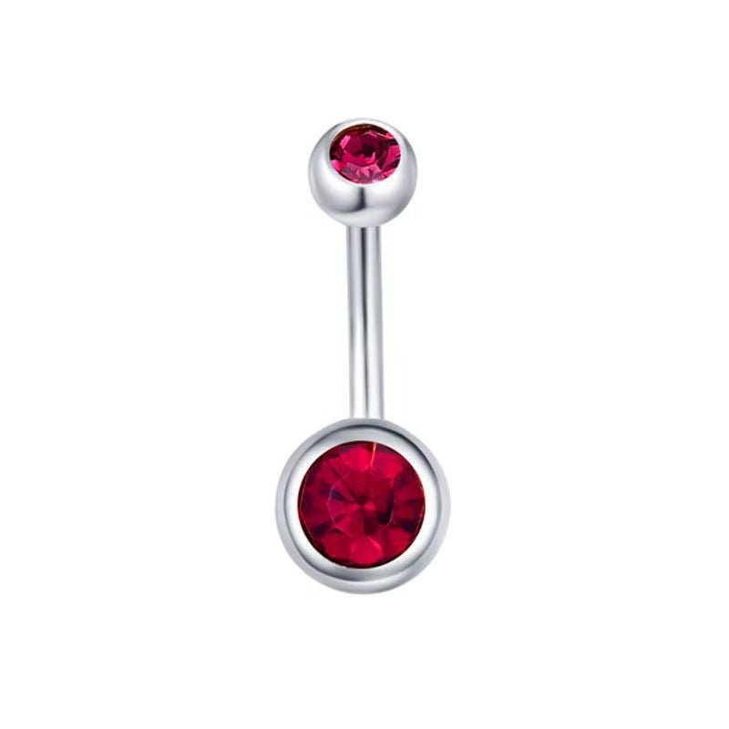 Belly Button Rings Round Cubic Zirconia Navel Barbell Stud Body Piercing - QIAO Crystal我的商店QIAO Crystal