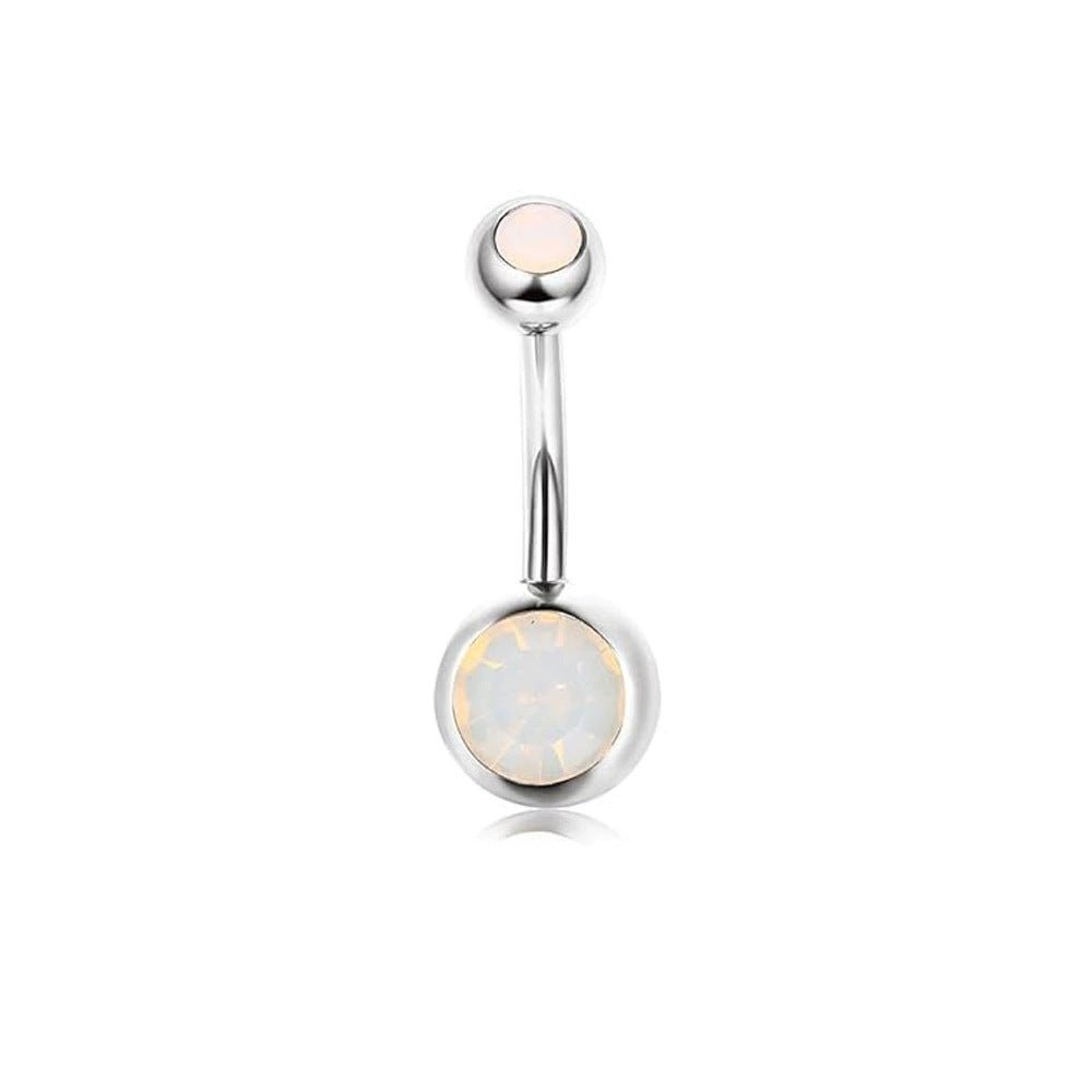 Belly Button Rings Round Cubic Zirconia Navel Barbell Stud Body Piercing - QIAO Crystal我的商店QIAO Crystal