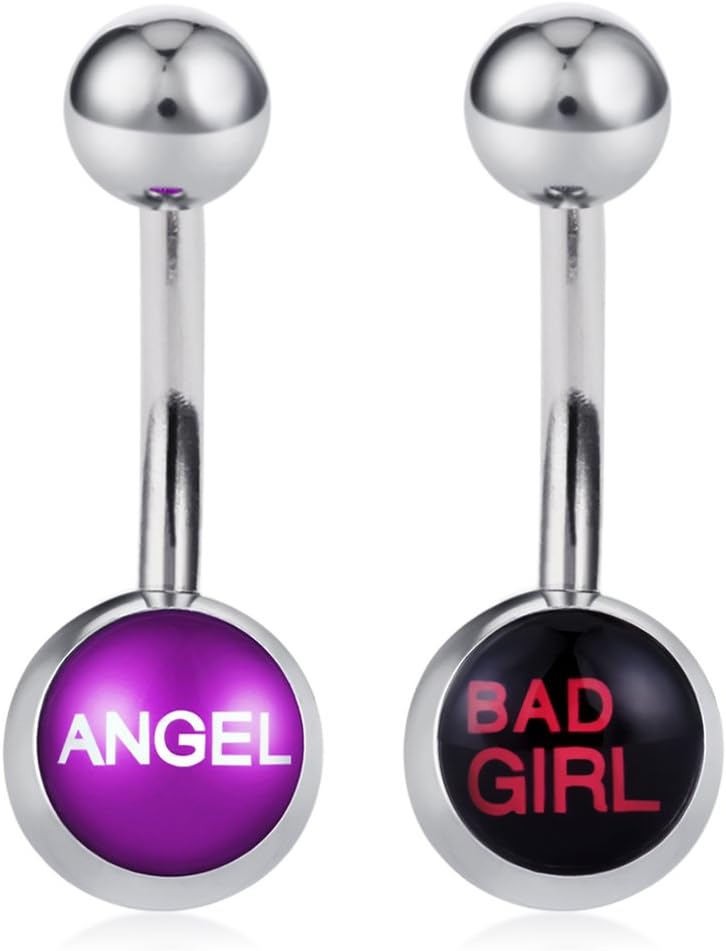 Belly Button Rings with Cute and Sexy Letters Navel Piercings Body Jewelry - 我的商店我的商店我的商店