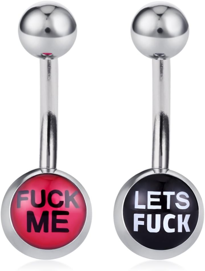 Belly Button Rings with Cute and Sexy Letters Navel Piercings Body Jewelry - 我的商店我的商店我的商店