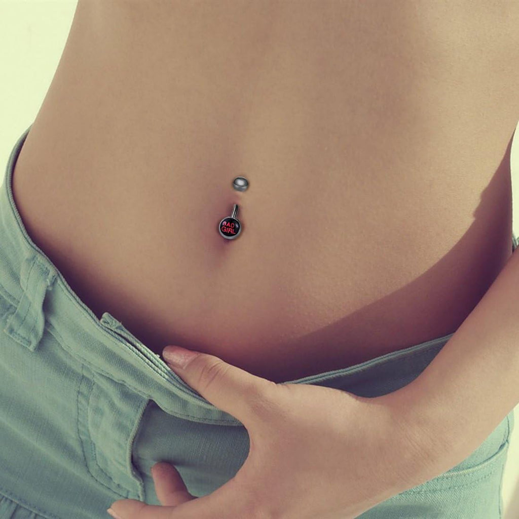 Belly Button Rings with Cute and Sexy Letters Navel Piercings Body Jewelry - 我的商店我的商店我的商店