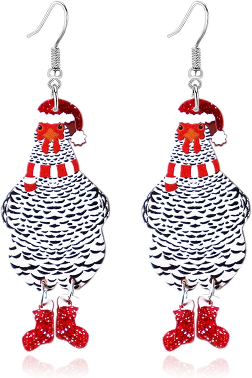 Big Rooster Chicken Earrings Funny Cute Kawaii Dinosaur Chicken Dangle Earrings Farm Boots Chicken Hen Dangle Earrings for Women Aesthetic Charming Jewelry Gift - 我的商店我的商店我的商店