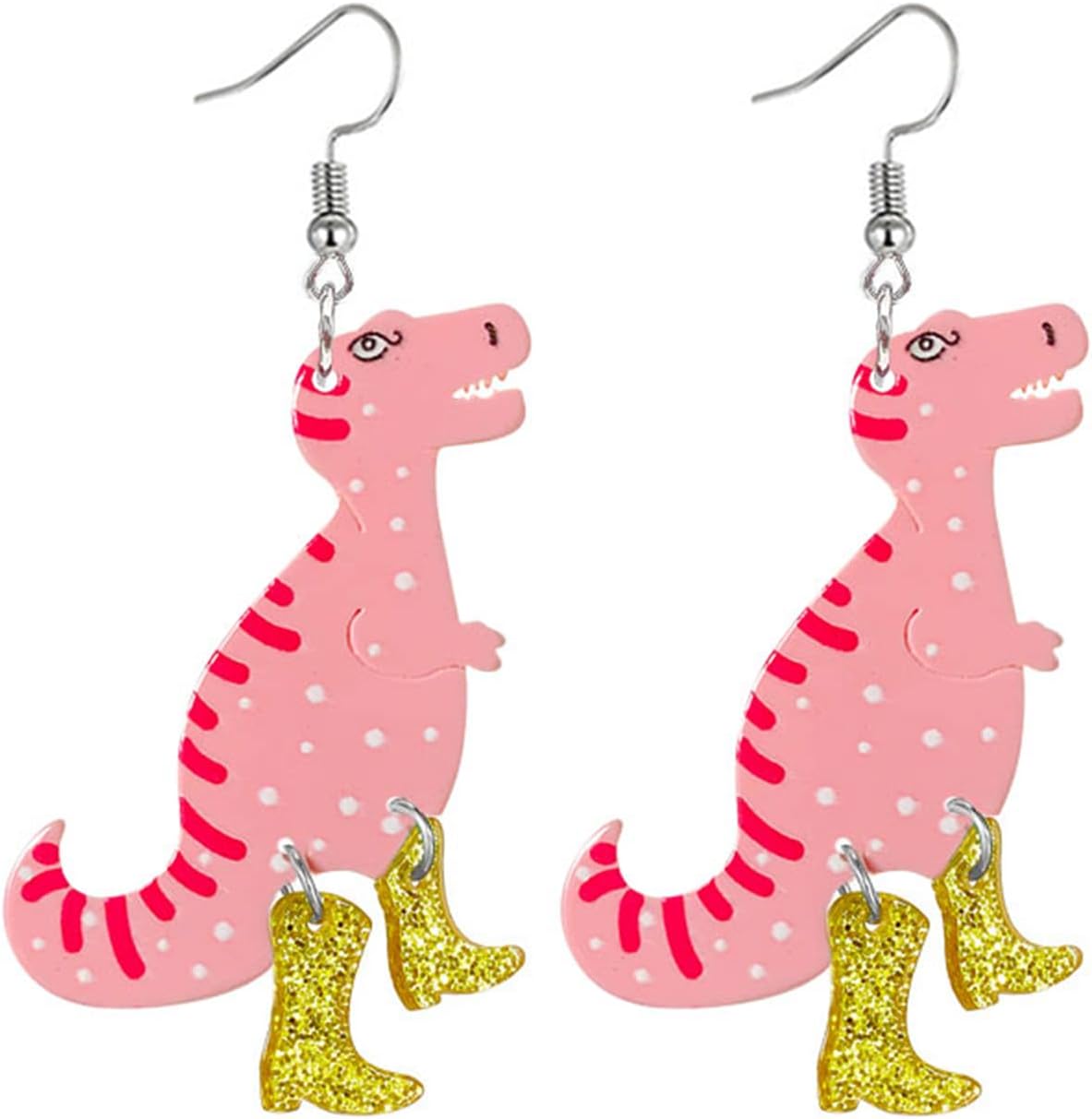 Big Rooster Chicken Earrings Funny Cute Kawaii Dinosaur Chicken Dangle Earrings Farm Boots Chicken Hen Dangle Earrings for Women Aesthetic Charming Jewelry Gift - 我的商店我的商店我的商店