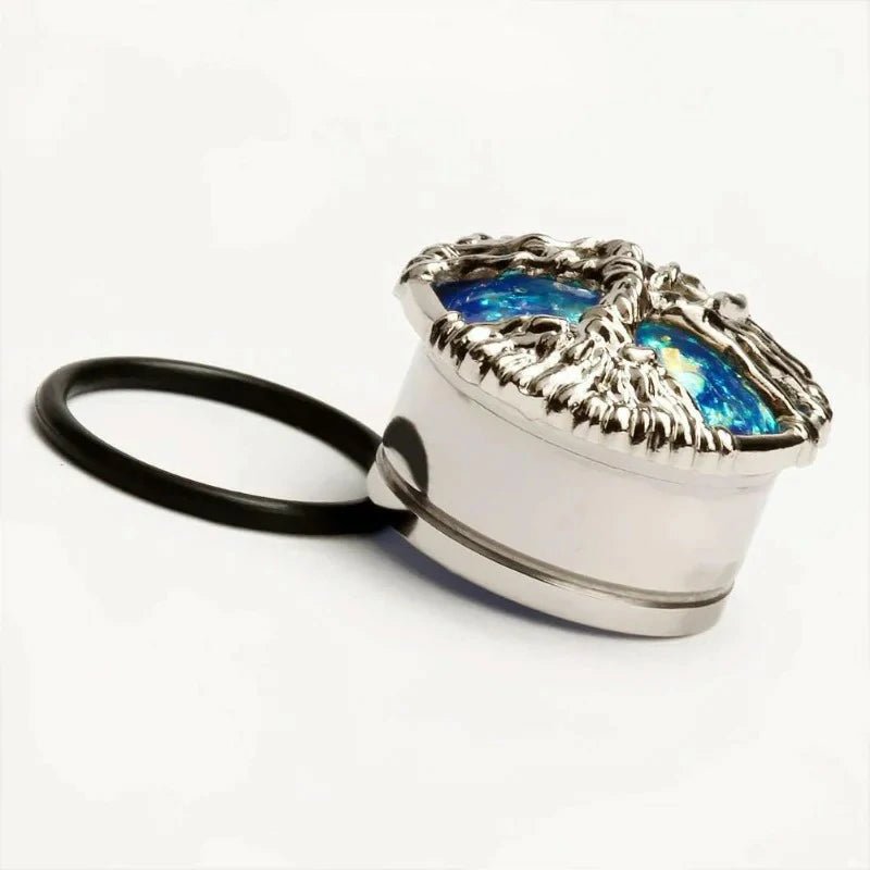 Blue Planet Silvery Tree Ear Plugs Tunnels Gauges Stretcher Piercings Jewelry - QIAO CrystalQIAO CrystalQIAO Crystal