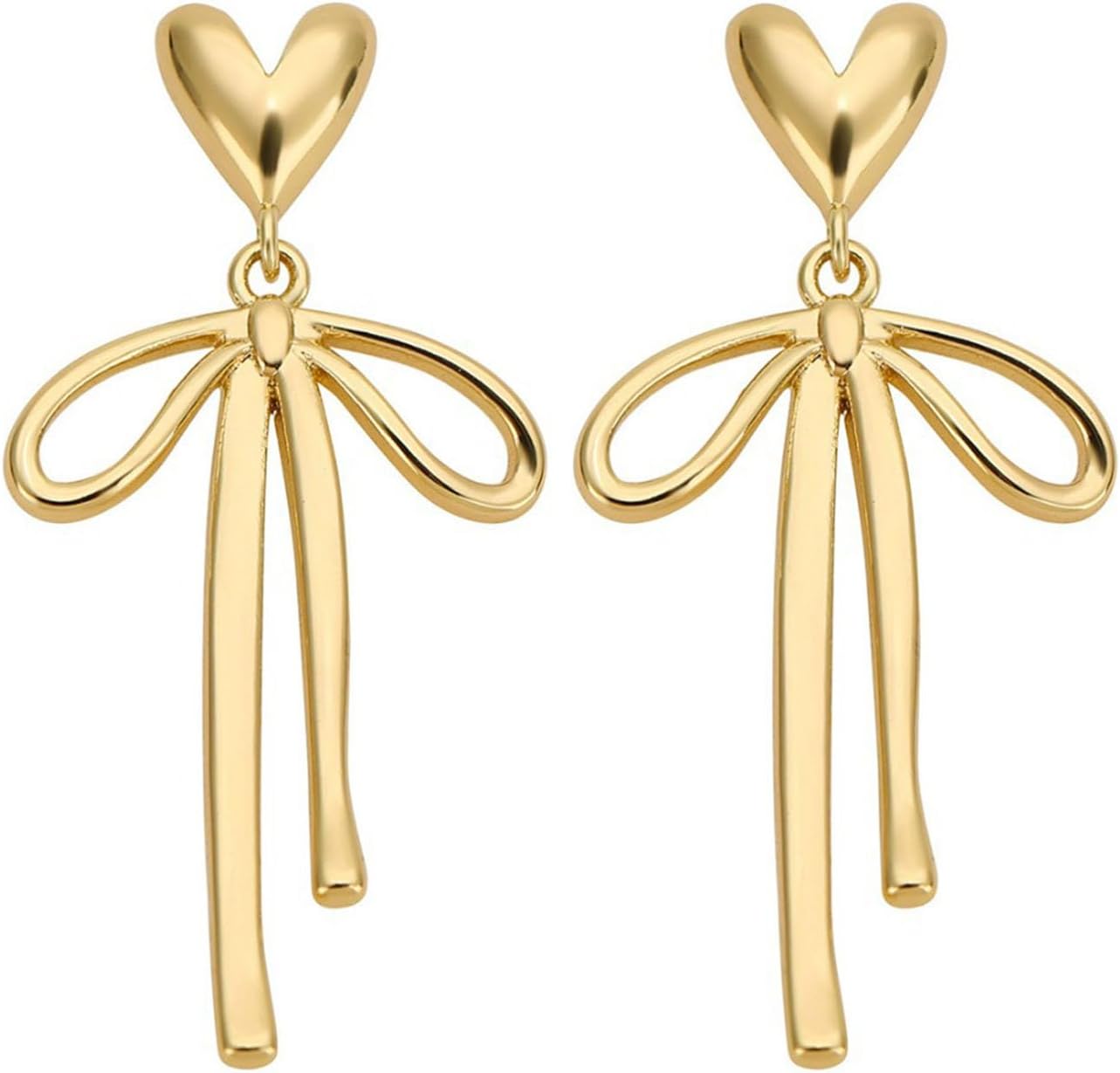 Bow earrings for women - Gold bow earrings for women - Christmas Earrings - Trendy Elegant Bowtie Drop Dangle Hoop Stud Lightweight Hypoallergenic Christmas Jewellery Gift for Party Wedding Holiday - 我的商店我的商店我的商店