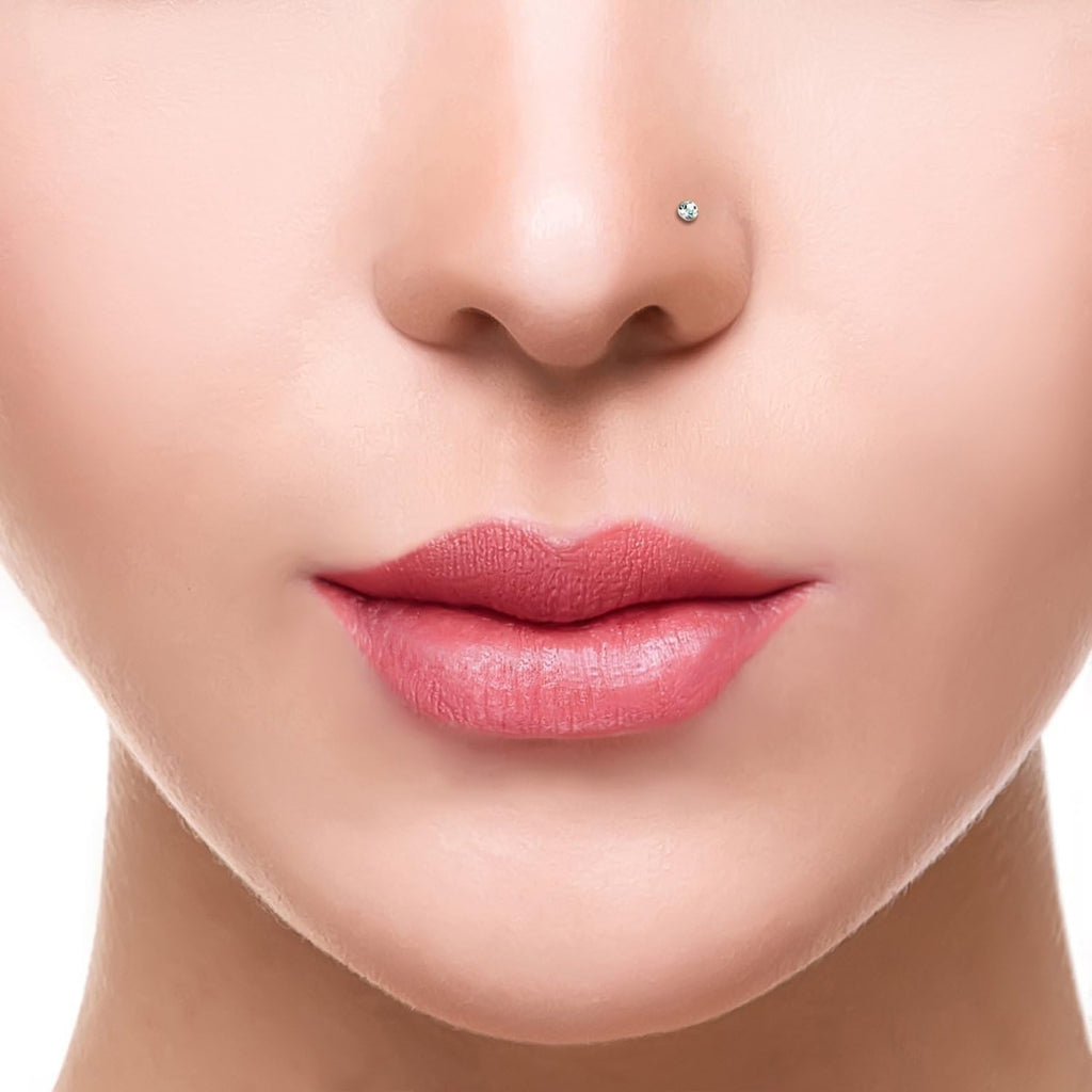 Charisma Small Nose Studs Stainless Steel Curved Nose Stud Bend L Shape Nose Ring Screw Piercing Jewelry Tiny Bone Studs for Women Men Hypoallergenic 20G (10pcs,Clear CZ, L - shape,1.8mm) - QIAO CrystalQIAO CrystalQIAO Crystal