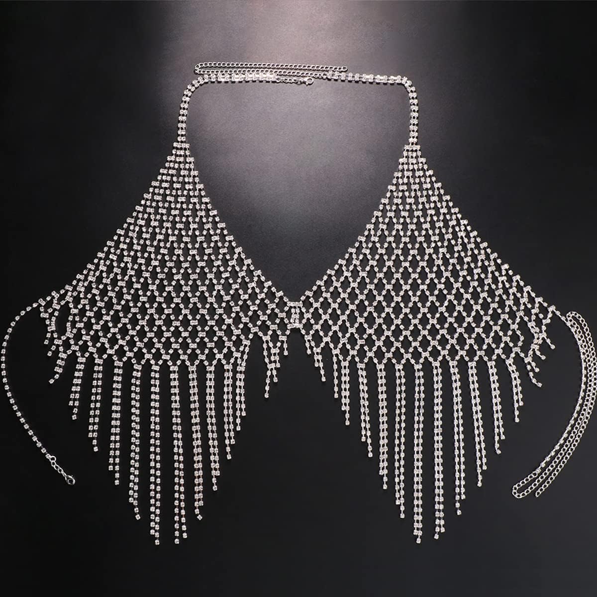 Chest Chain Bra Body Jewelry for Women Silver Bikini Bra Body Chains Underwear Party - QIAO CrystalQIAO CrystalQIAO Crystal