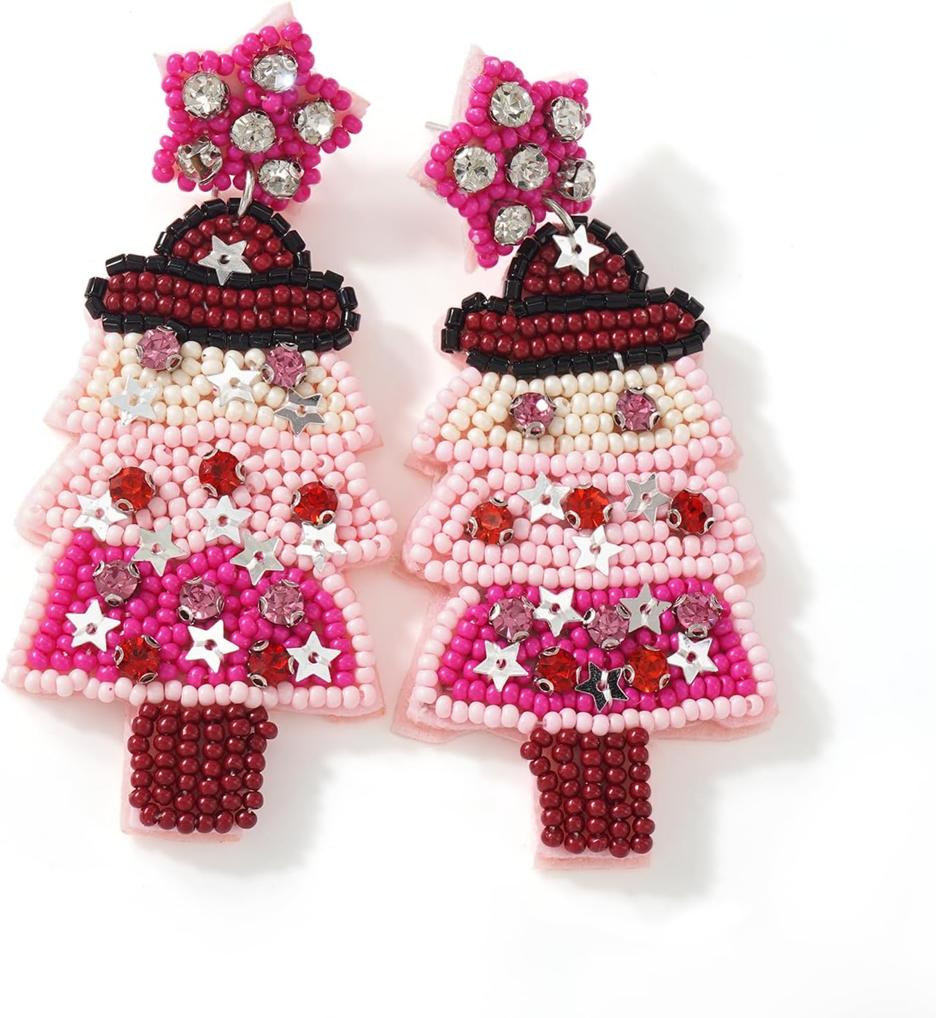 Christmas Beaded Statement Dangle Earrings for Women - Handmade Tree Drop Dangling Jewelry, Cute Xmas Santa Snowflake Stocking Holiday Jewelry Gifts - QIAO Crystal我的商店QIAO Crystal