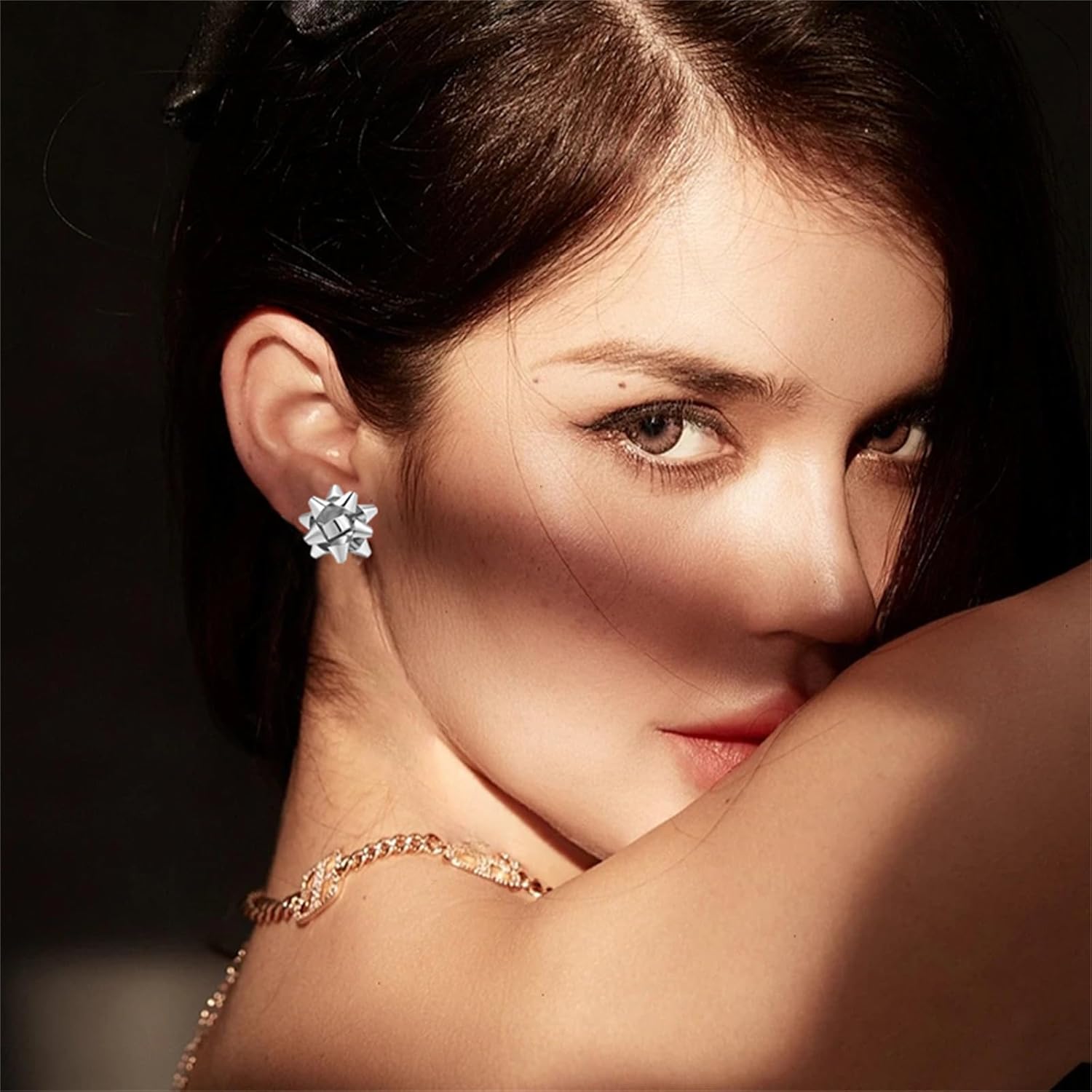 Christmas Bow Stud Earrings for Women Red Green Xmas Bow Festive Holiday Earring Set Christmas JewelryNew Year Jewelry Gifts - QIAO Crystal我的商店QIAO Crystal